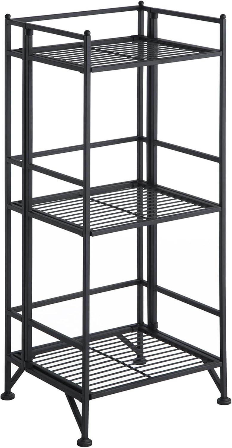 X-Tra Storage 3 Tier Black Folding Metal Shelf by