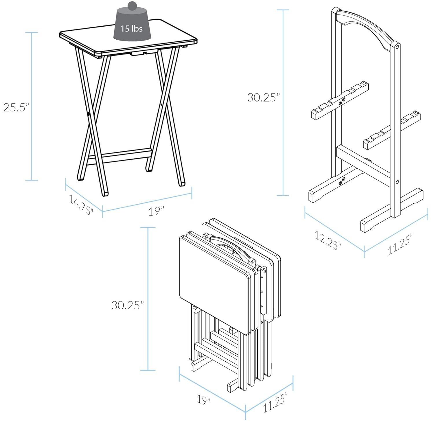 Yu Shan Co. USA, Ltd. 19'' Solid Wood Rectangular Portable Folding Table