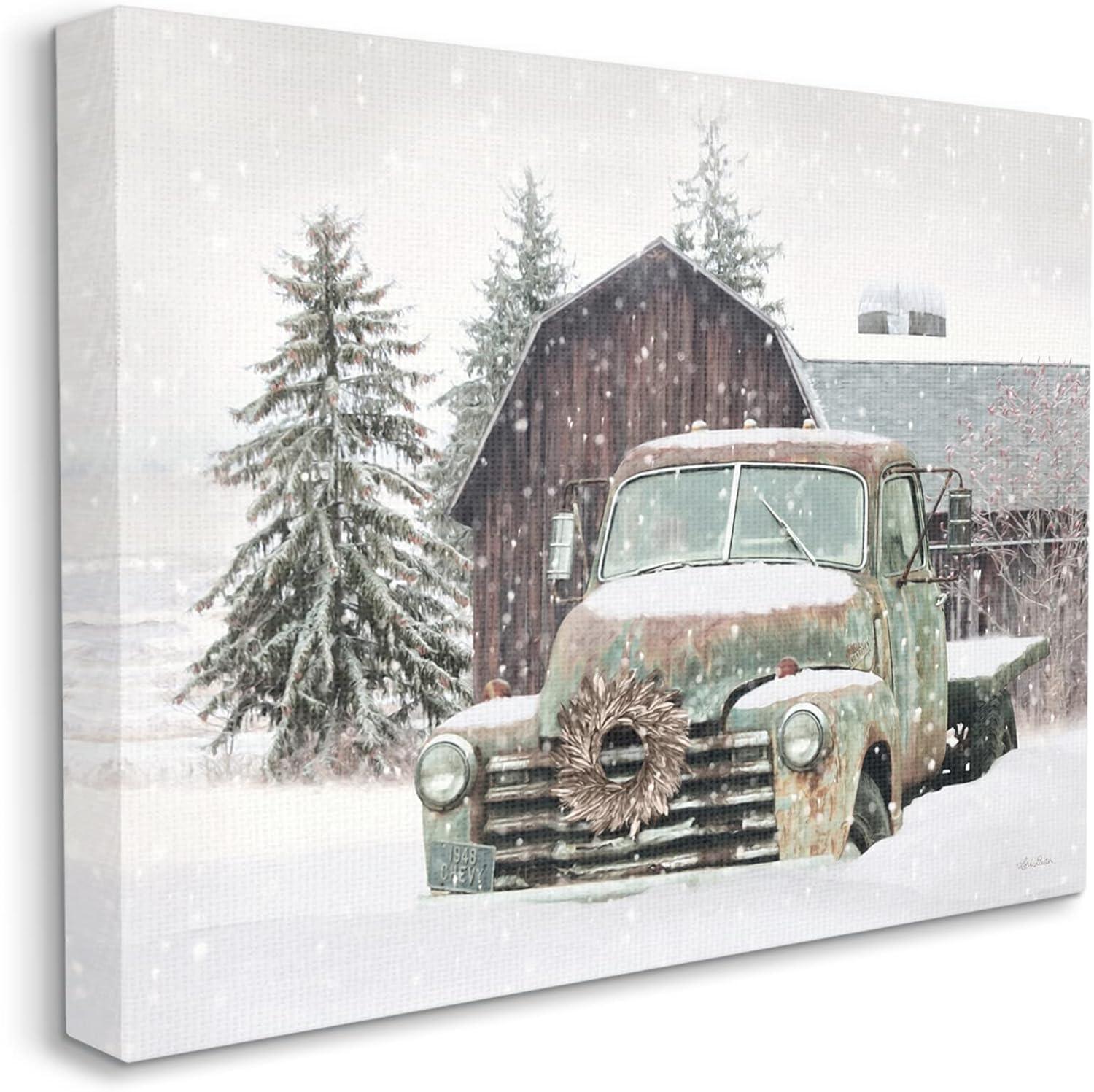 Stupell Industries Winter Rural Vintage Truck & Barn, 20" x 16"