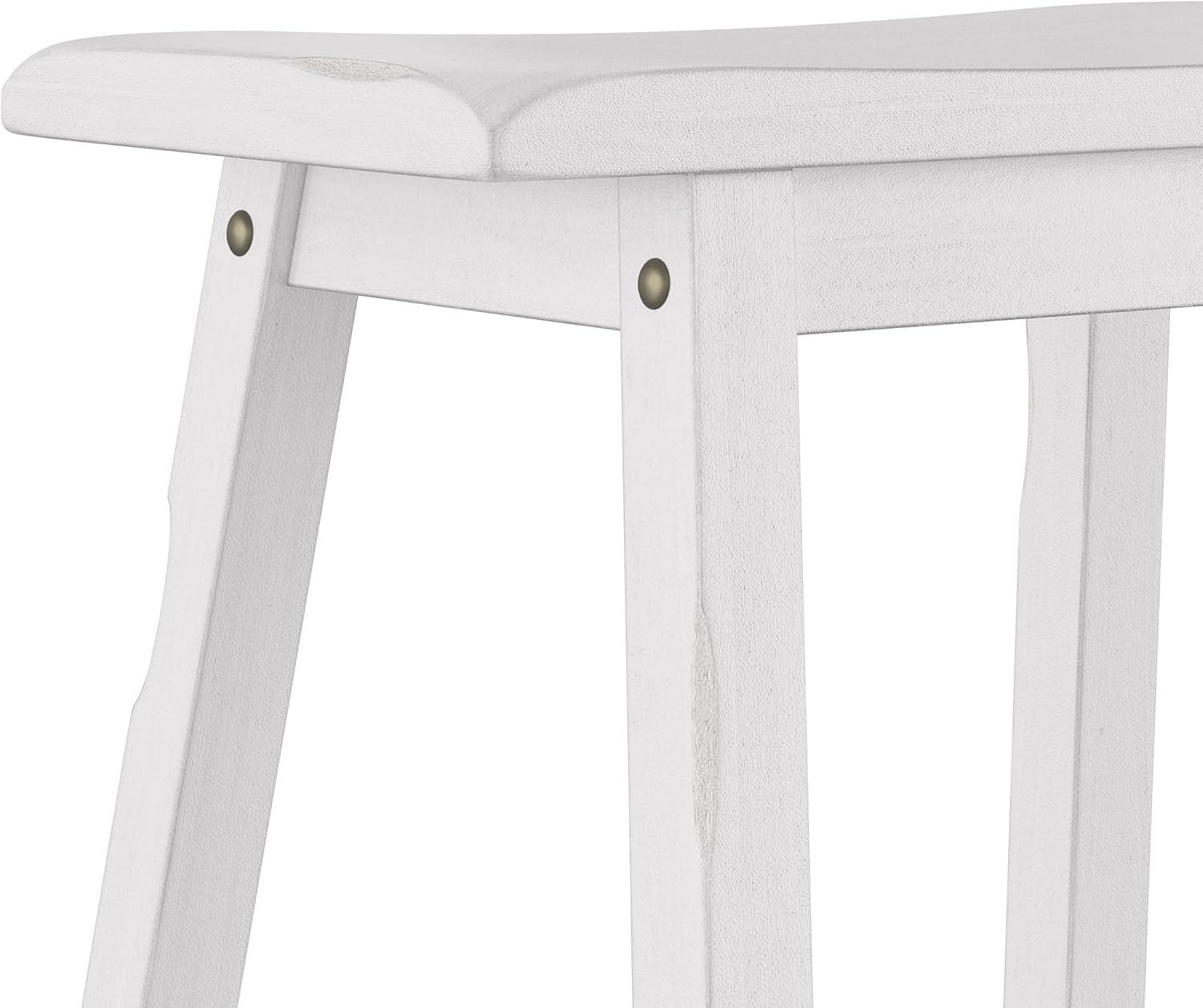 Sea White 24" Backless Saddle Wood Counter Stool