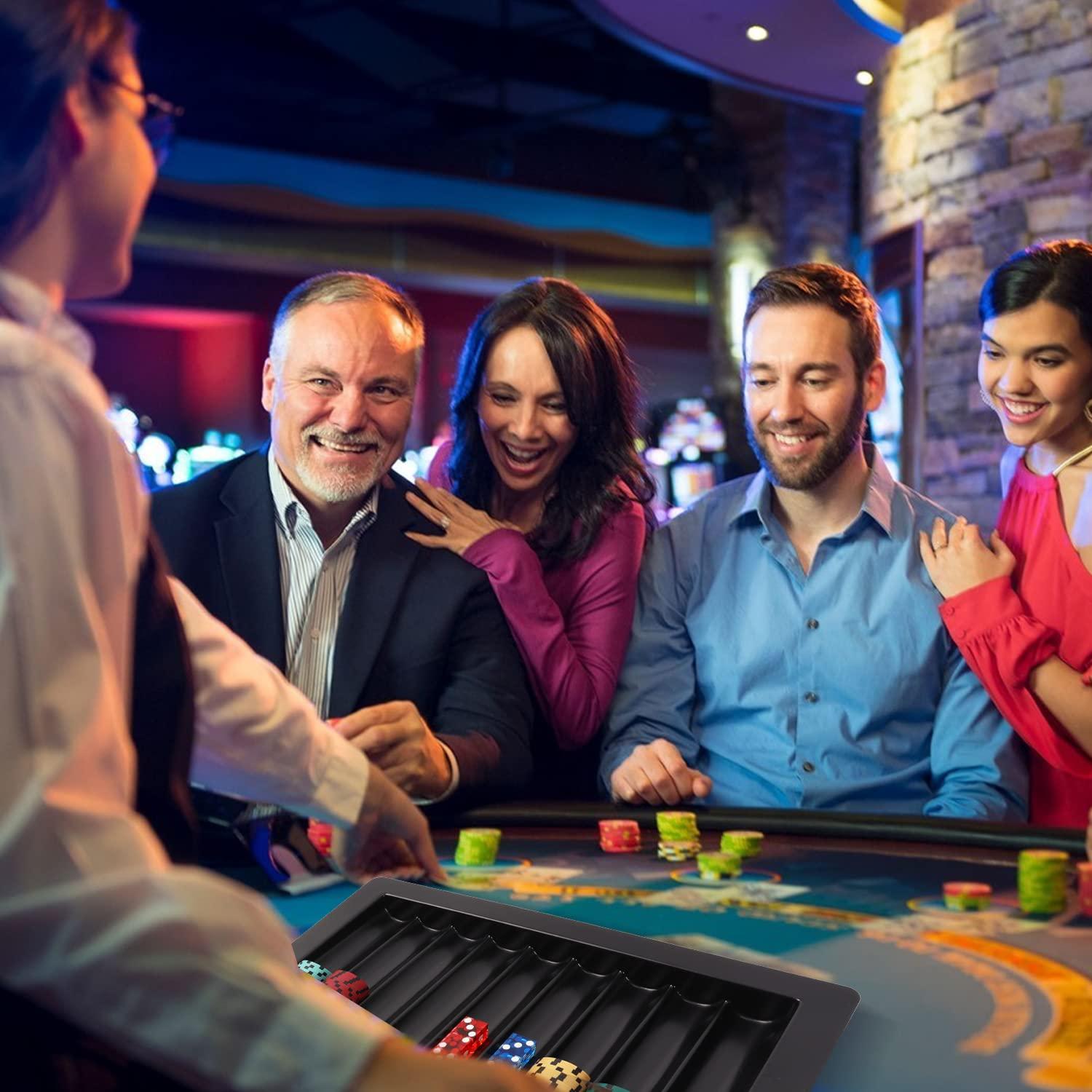 GSE Games & Sports Expert 9 Row Casino Poker Table Dealer Chip Tray