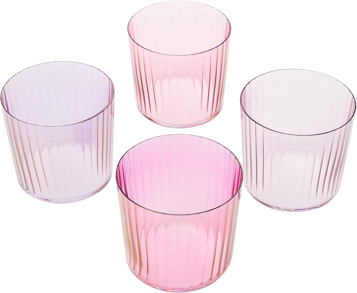 Garnet Hand-Painted Glass Tumblers Set of 4, 10oz