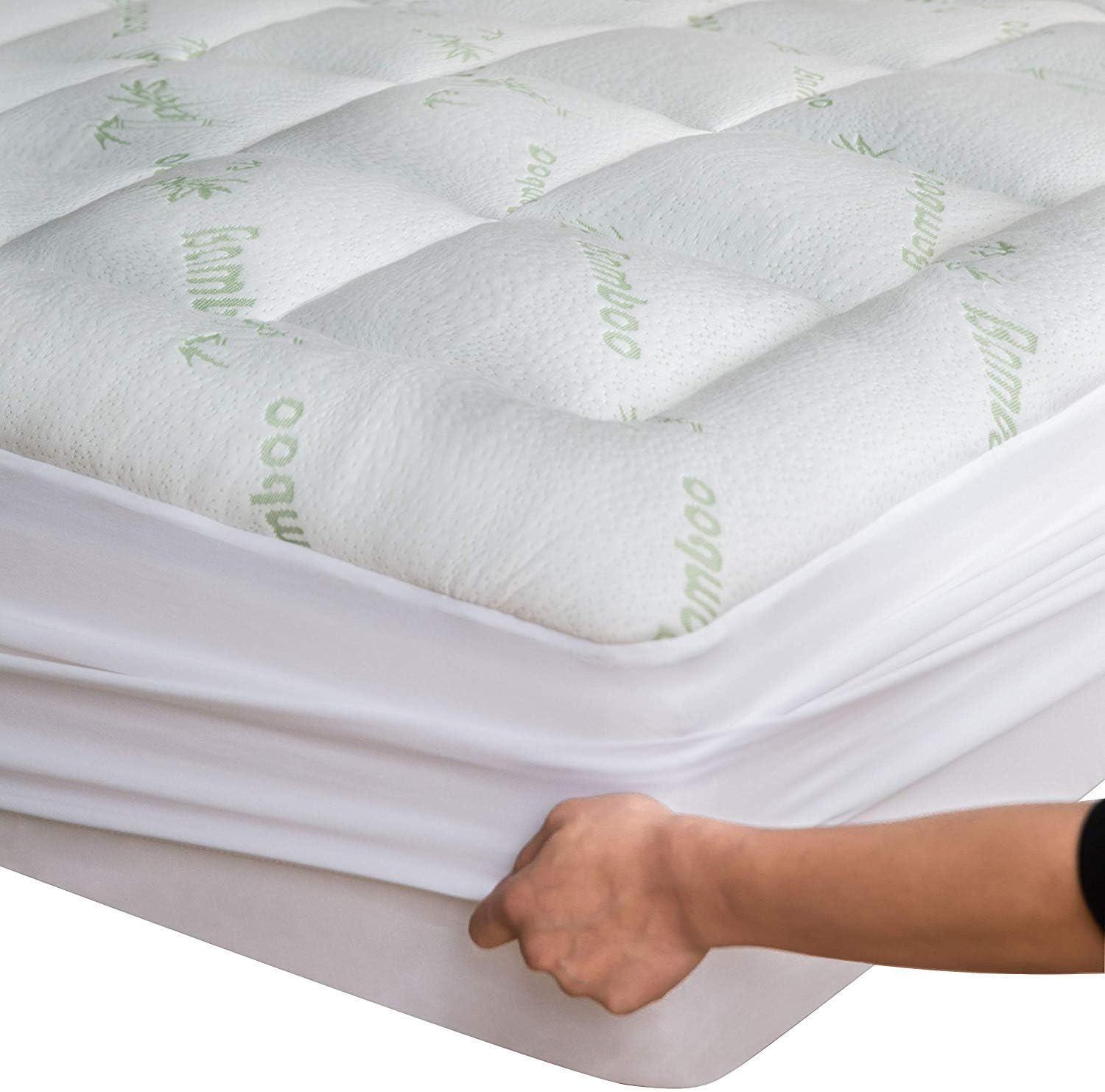 Ultra Soft Full Size Bamboo Mattress Topper with Cooling Properties