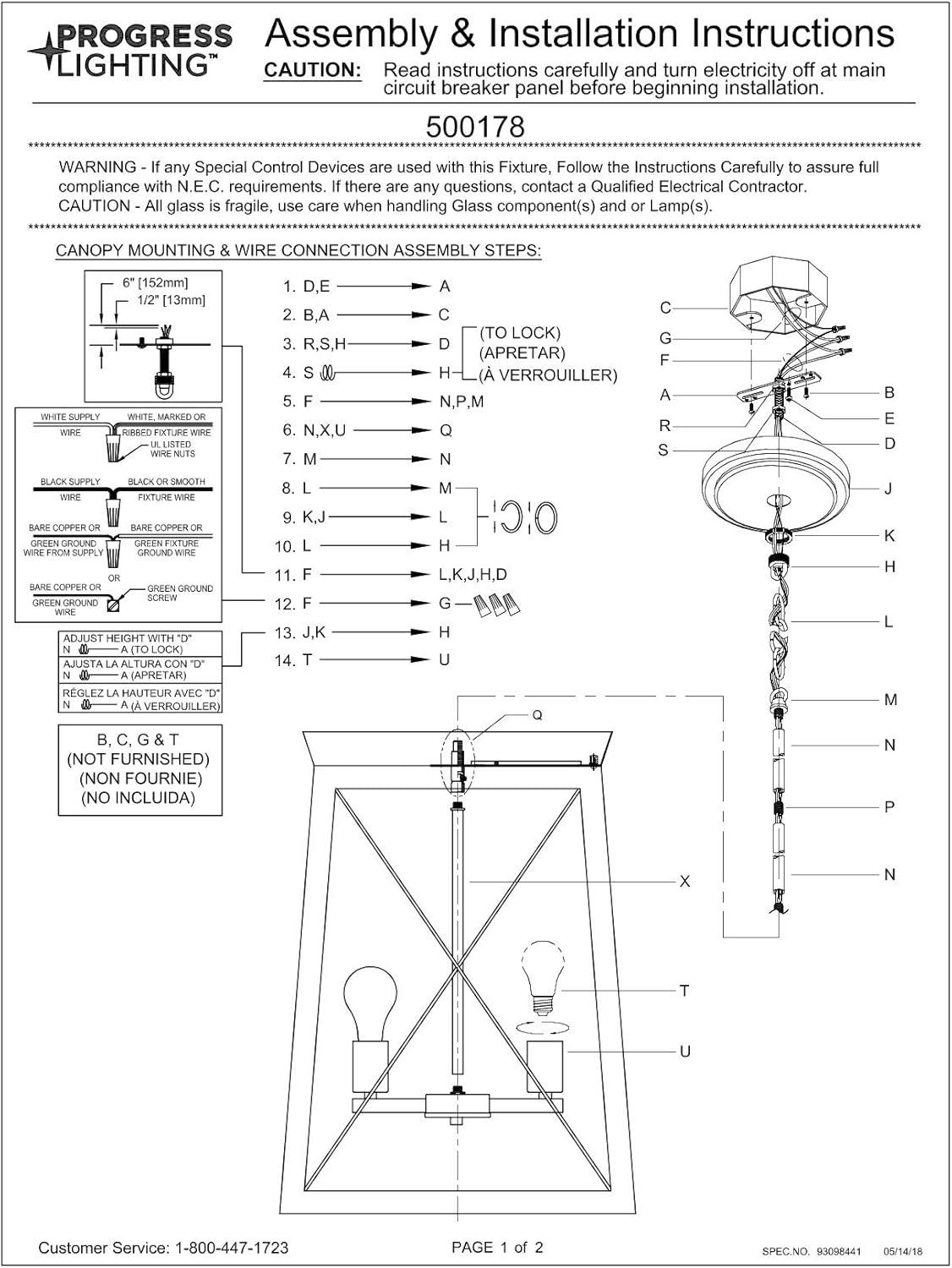 Progress Lighting Briarwood 4-Light Foyer Pendant, Antique Bronze Finish, Vintage-Style Bulbs, Steel Material