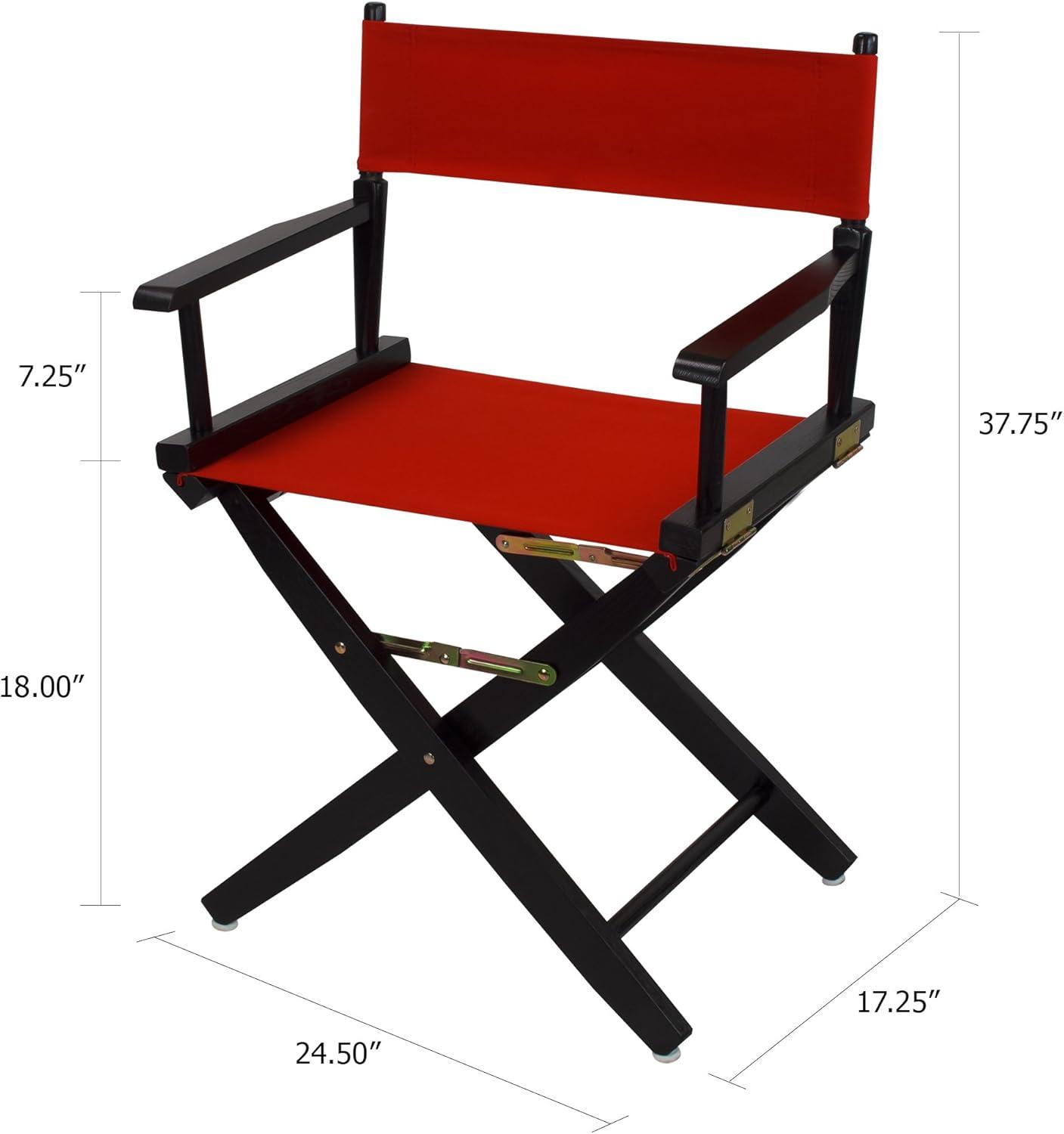 Extra-Wide Premium 18" Directors Chair Black Frame with Red Color Cover