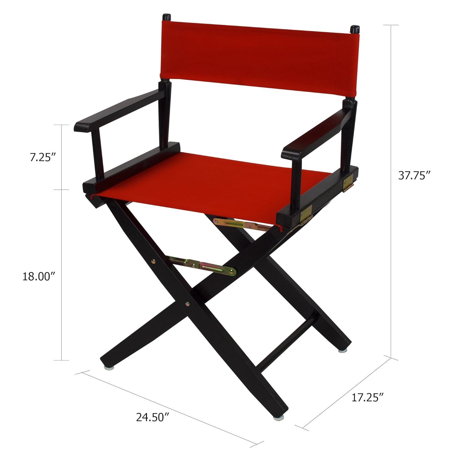 Extra-Wide Premium 18" Directors Chair Black Frame with Red Color Cover