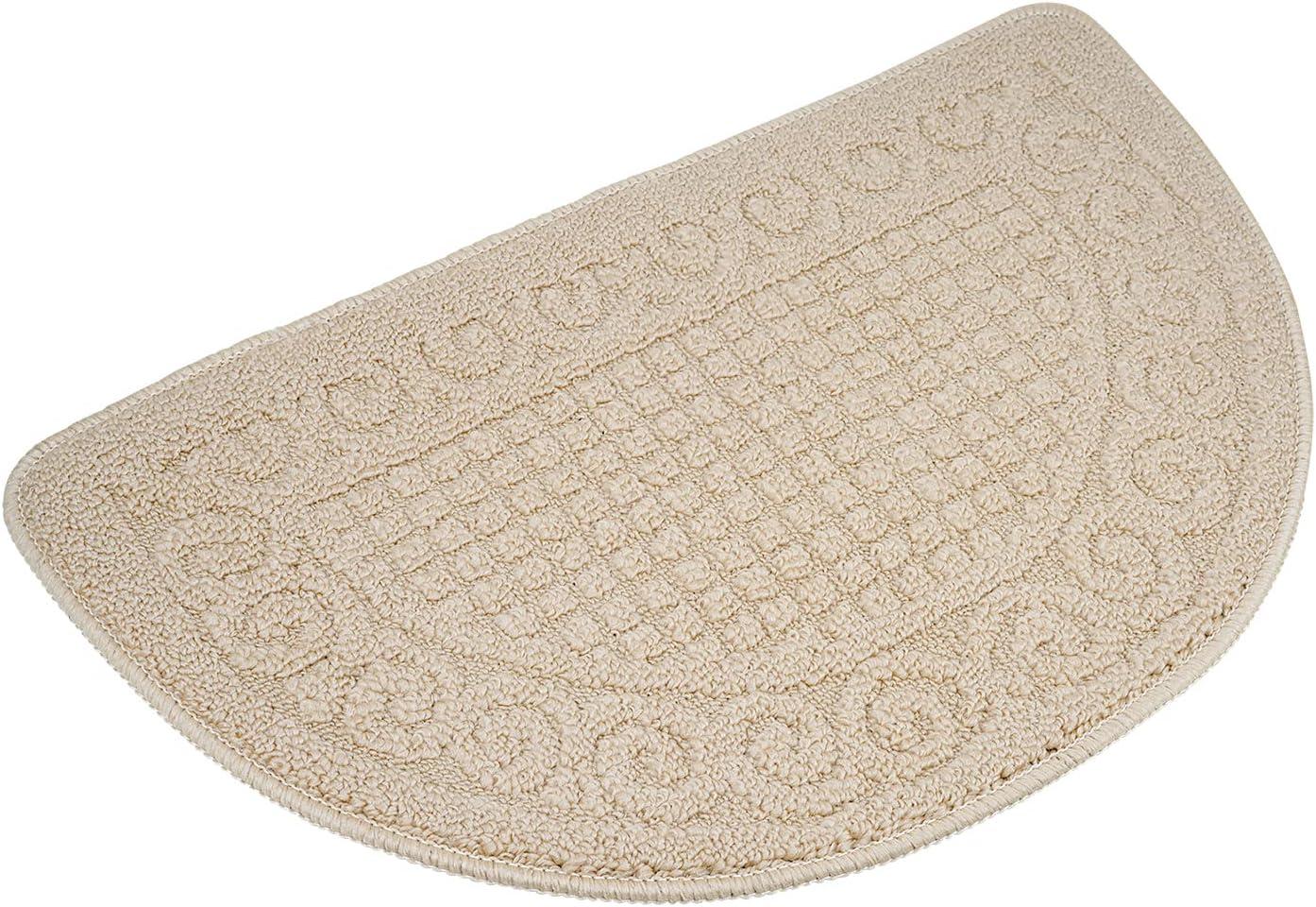 Half Round Non-Slip Kitchen Bedroom Toilet Doormat Floor Rug Mat Keeps Your Floors Clean Decorative Design (Large, Blue)