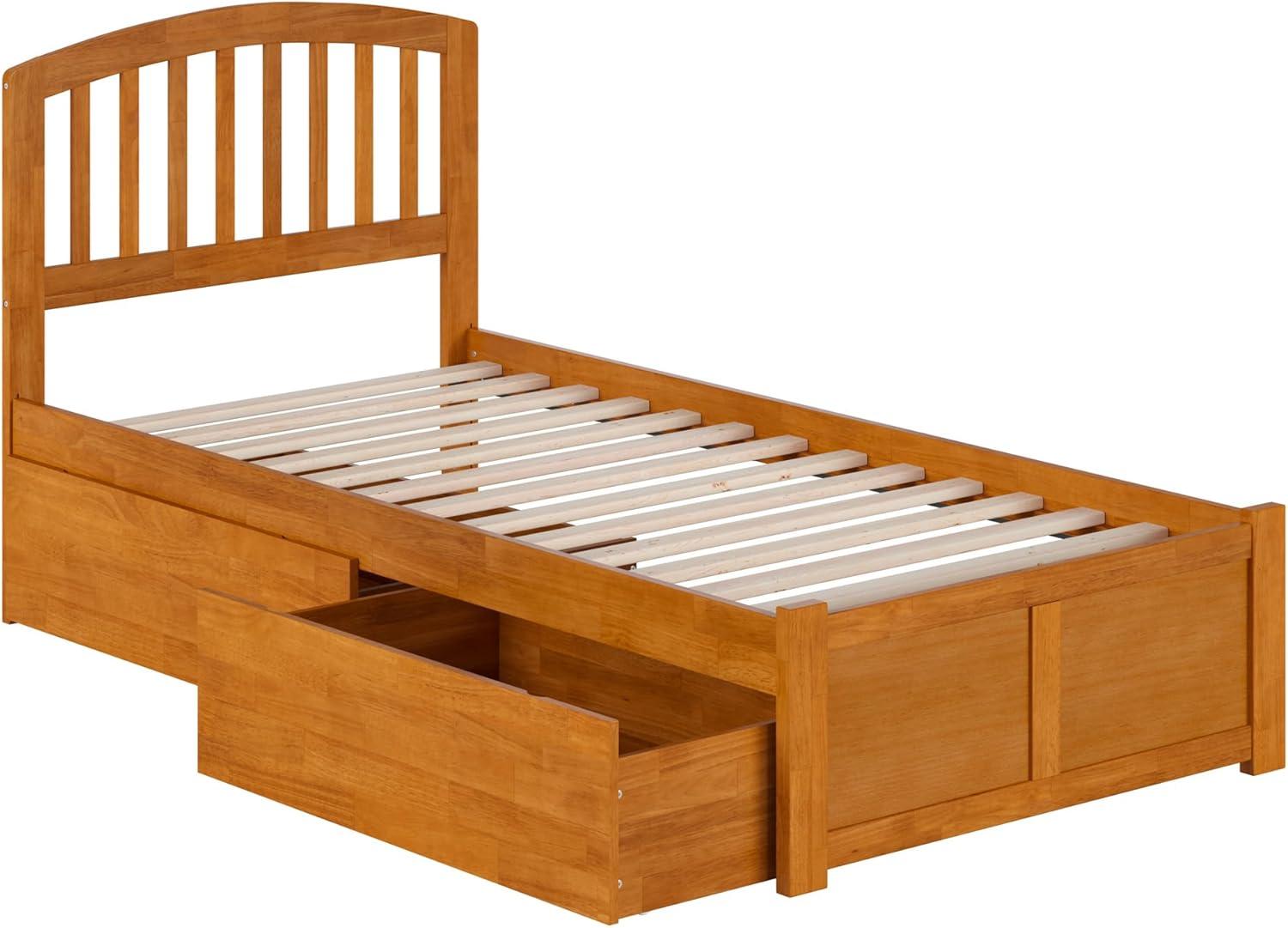 AFI Furnishings Richmond Solid Wood Platform Bed with Panel Footboard and Storage Drawers