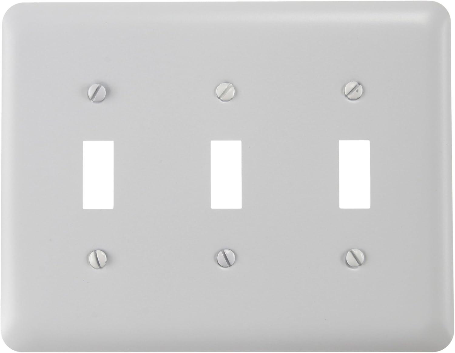 Amerelle Devon White 3 gang Stamped Steel Toggle Wall Plate 1 pk