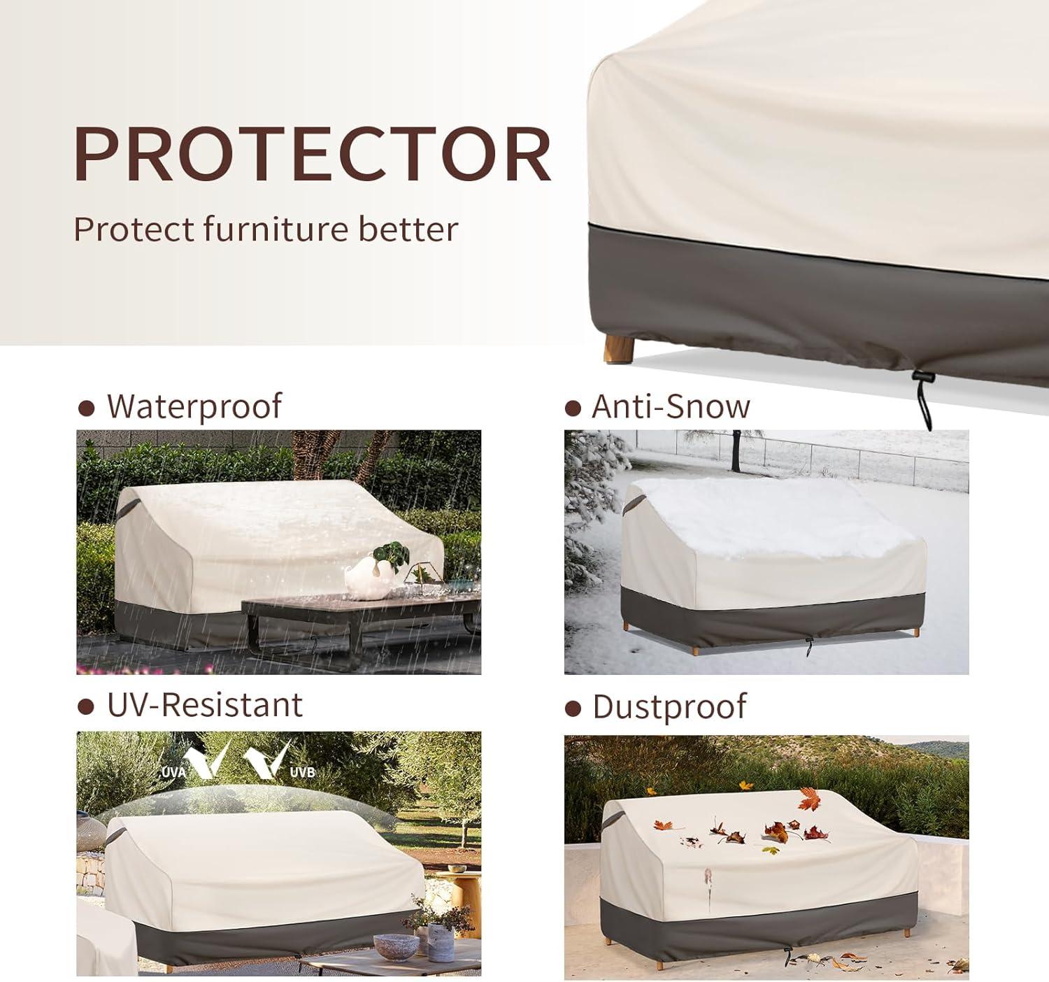 Arlmont & Co. Patio Furniture Covers Waterproof,Outdoor 3-Seater Sofa Cover Fits Up To 79W X 38D X 35H Inches