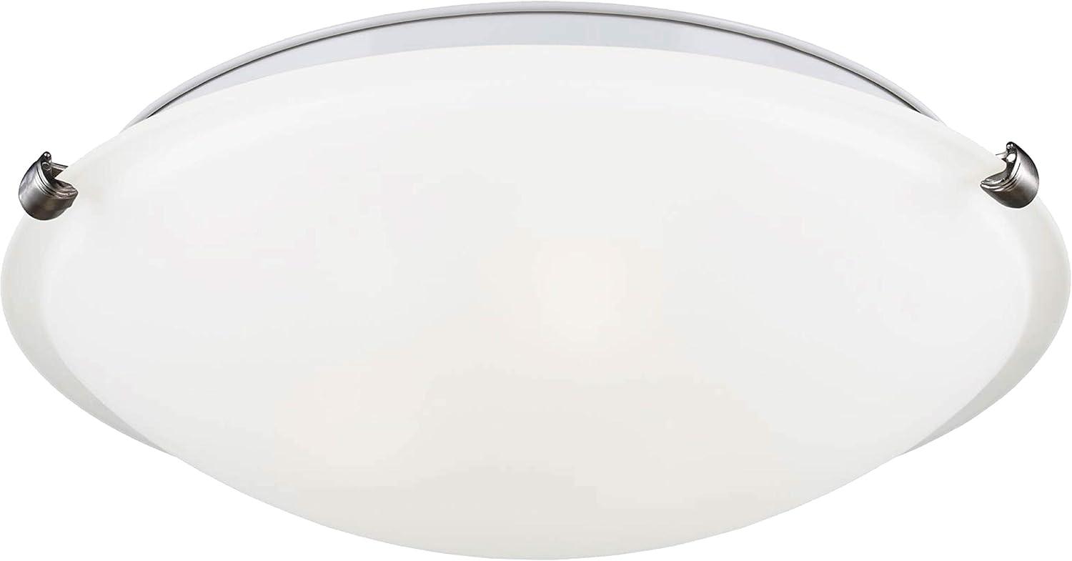 Satin Etched Glass 12.25" Indoor/Outdoor Nickel Ceiling Flush Mount