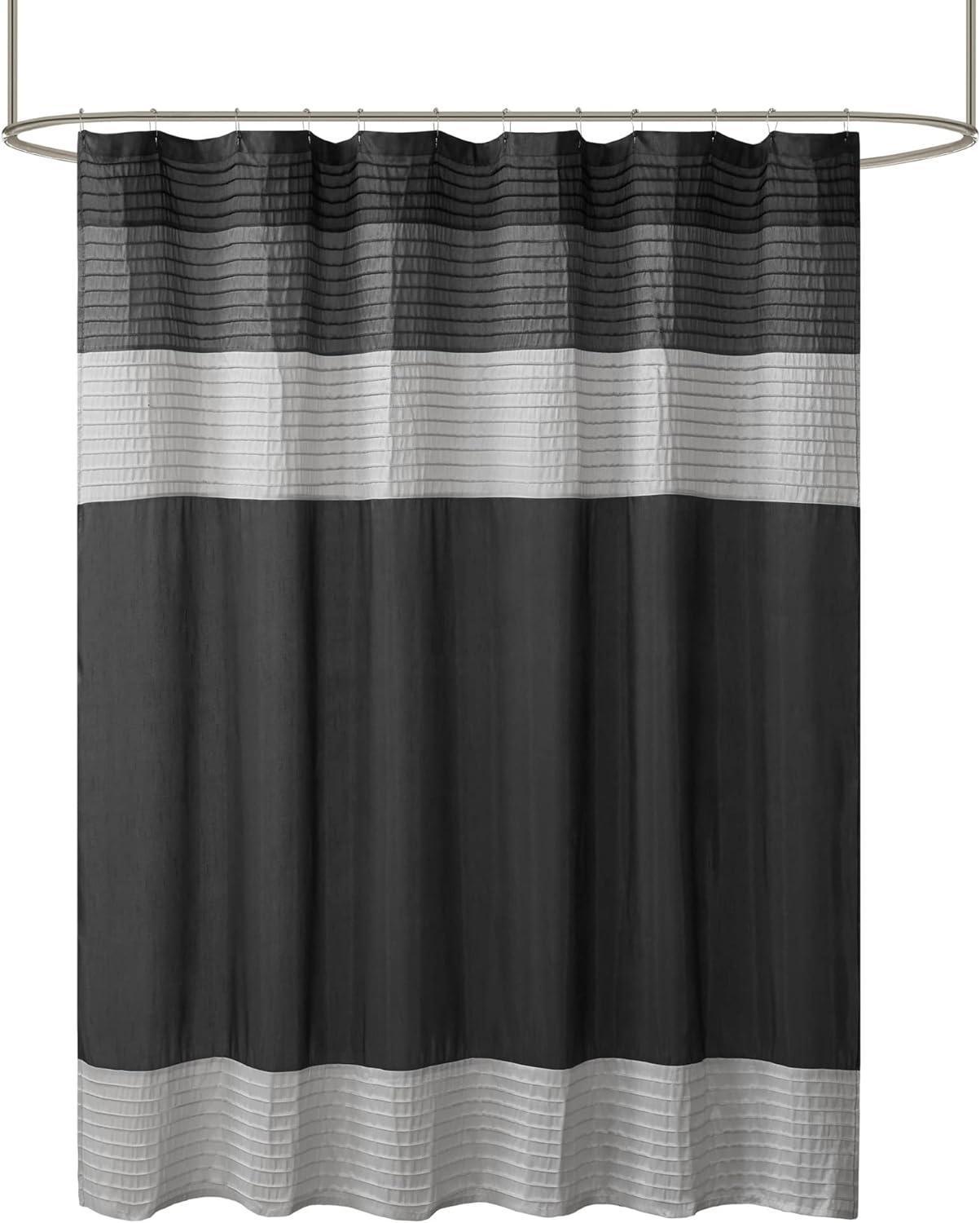 Amherst Striped Faux Silk Shower Curtain