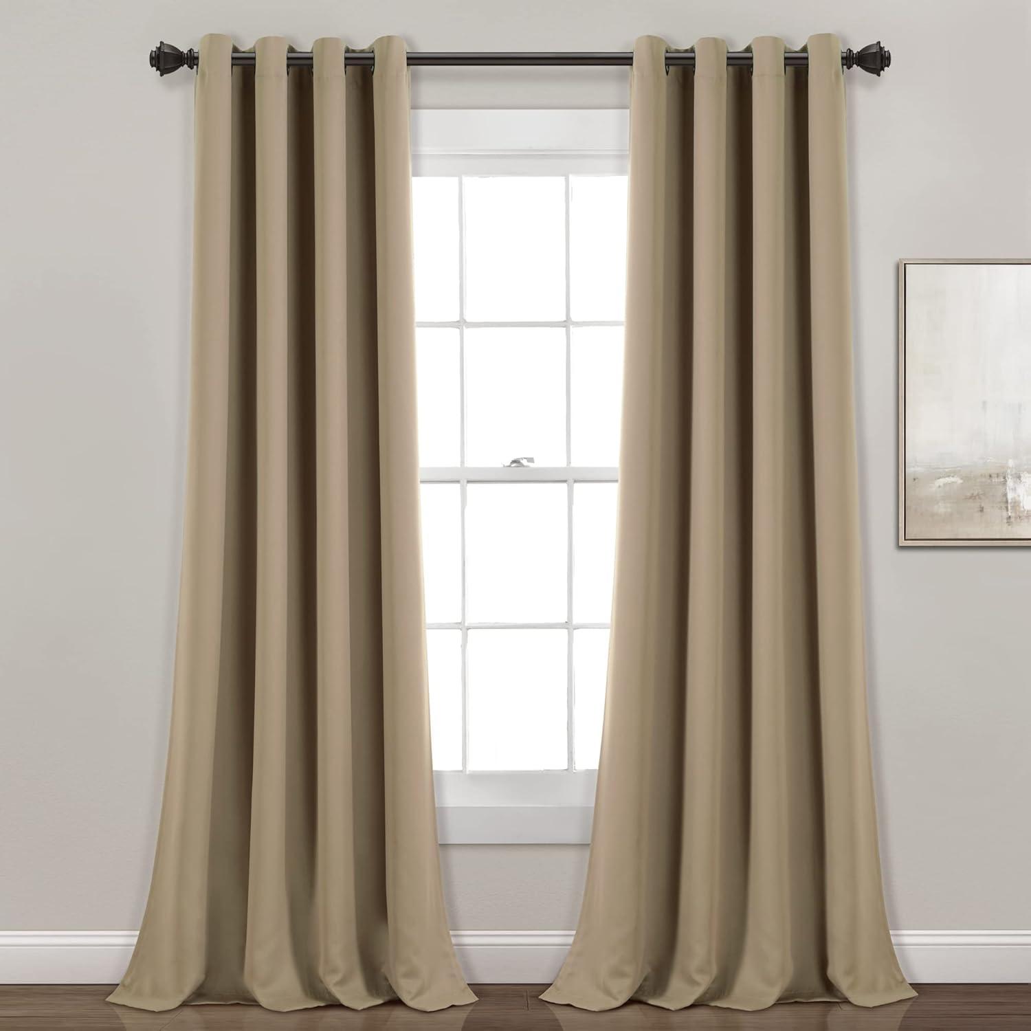 Insulated Polyester Blackout Curtain Pair