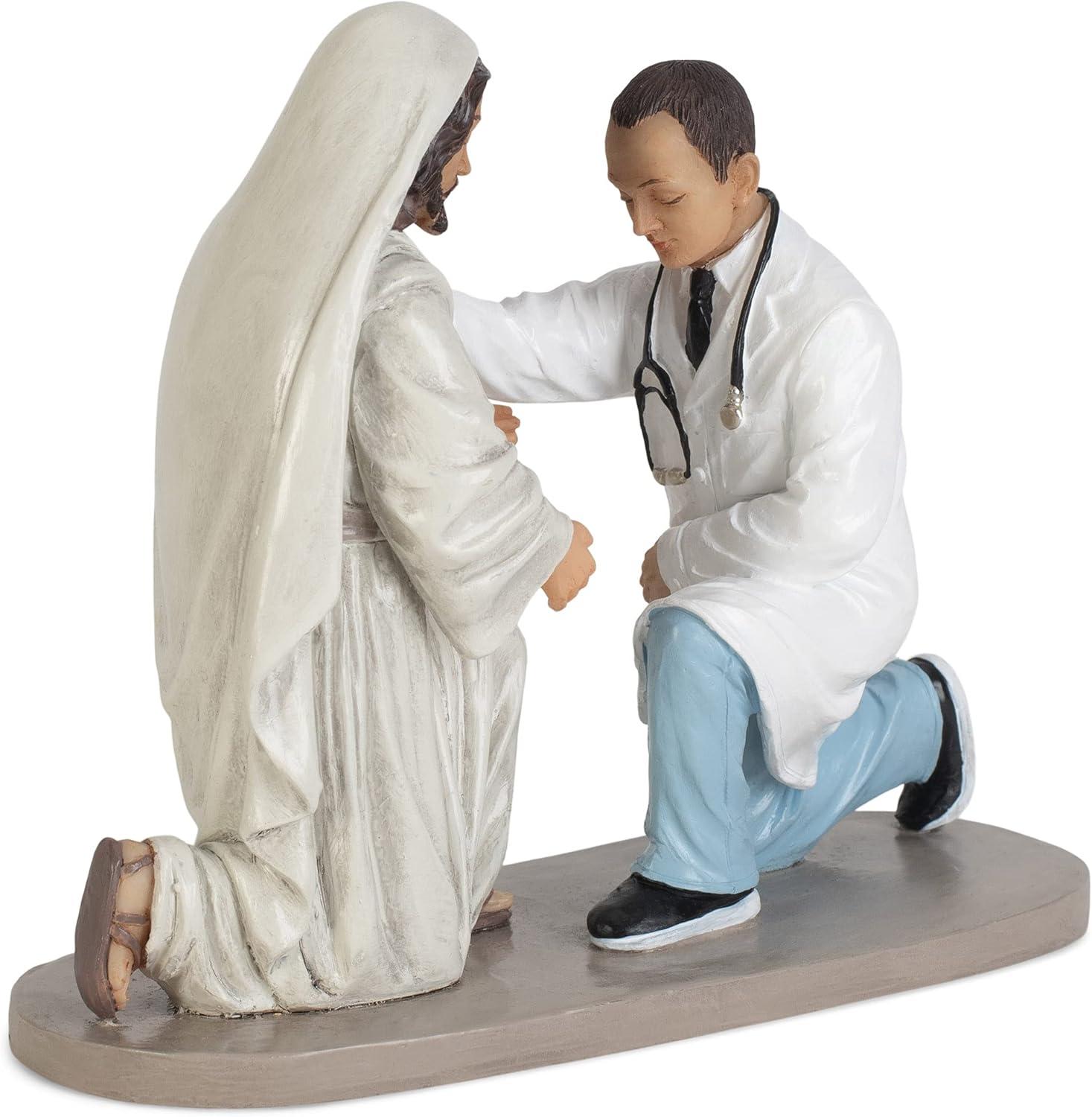 Praying Doctor with Jesus Resin Tabletop Figurine