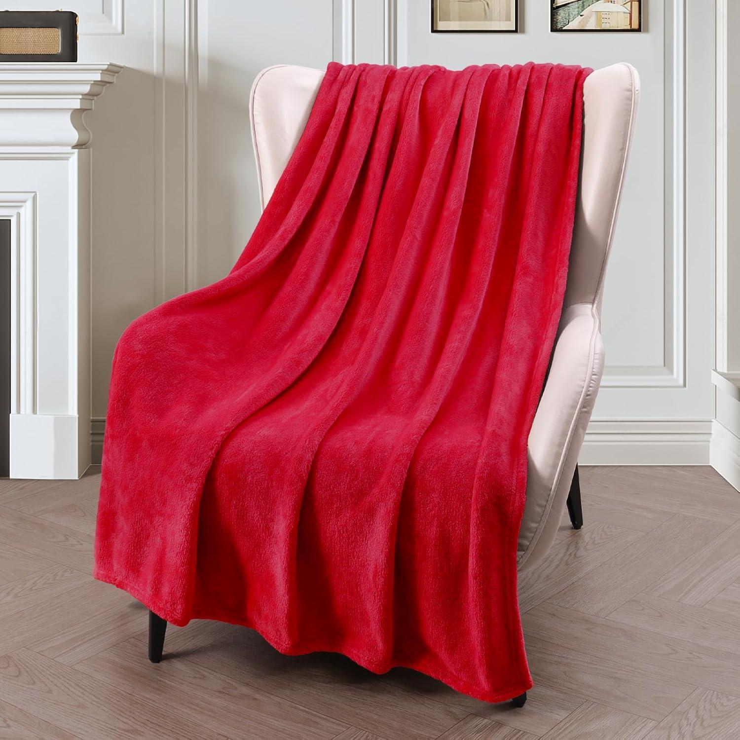 PAVILIA Luxury Fleece Blanket Throw for Bed, Soft Lightweight Plush Flannel Blanket for Sofa Couch