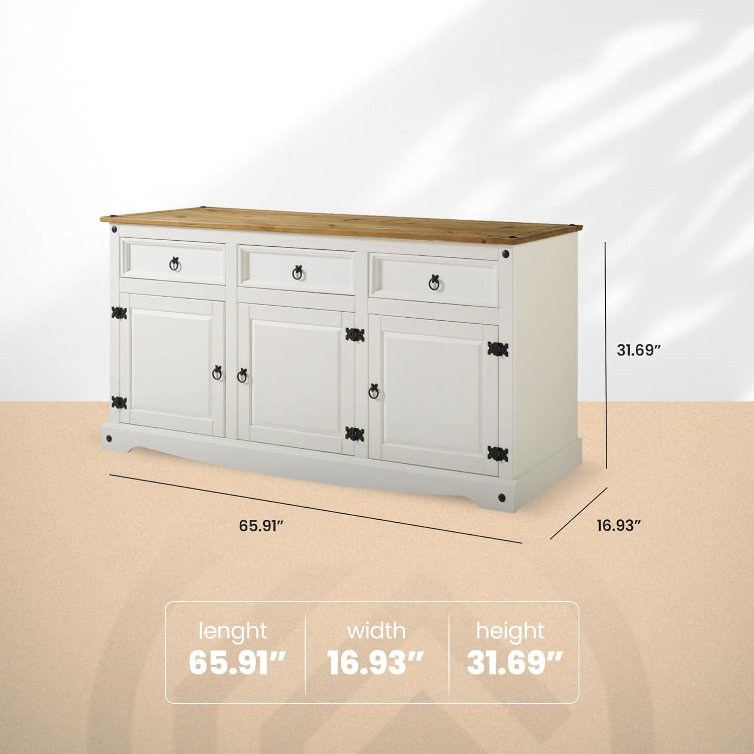 Wood Buffet Sideboard Corona Snow | Furniture Dash COW917