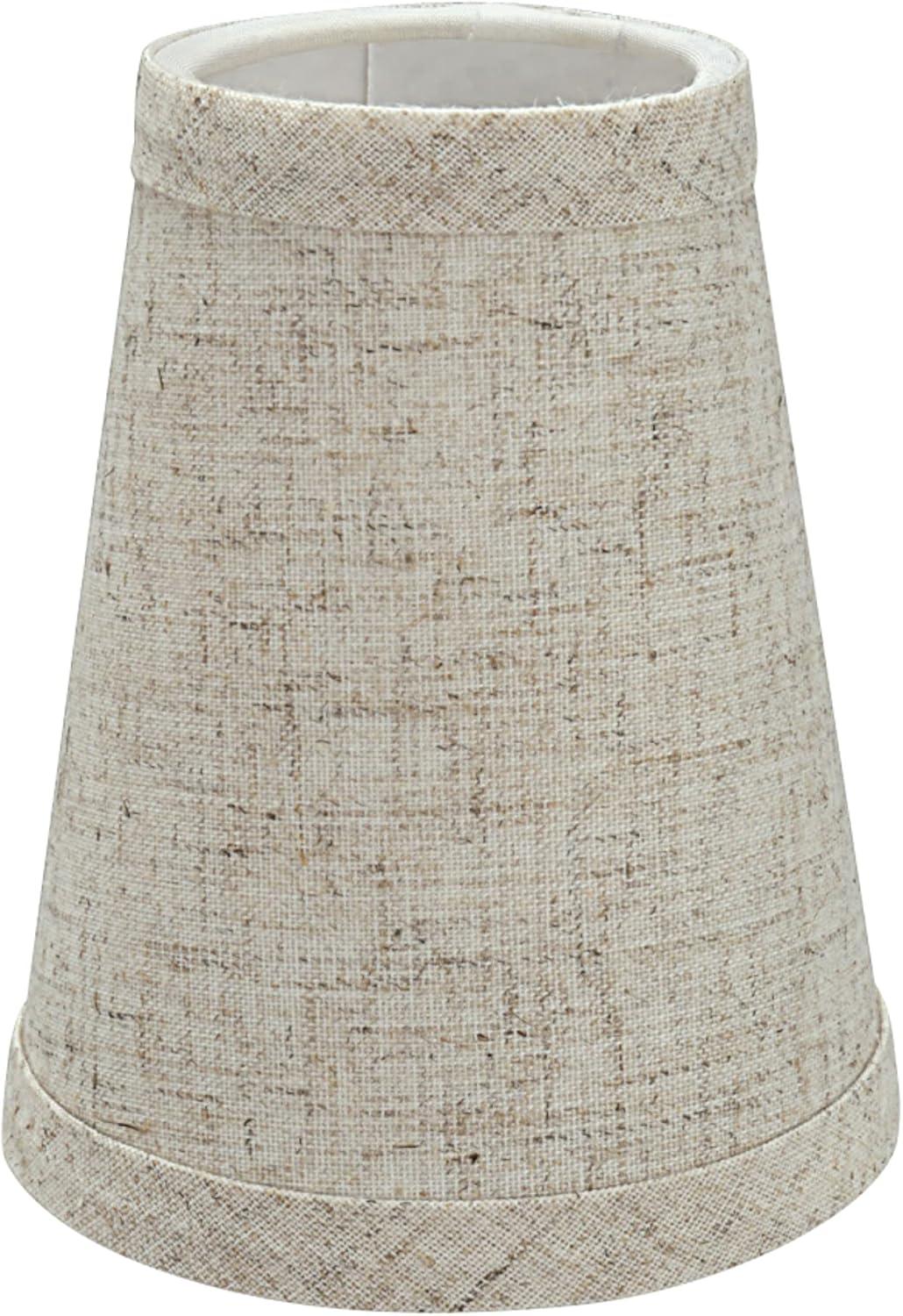 Aspen Creative 32665-2 Small Hardback Empire Shape Chandelier Clip-On Lamp Shade Set (2 Pack), Transitional Design in Beige, 4" bottom width (2 1/2" x 4" x 5" )
