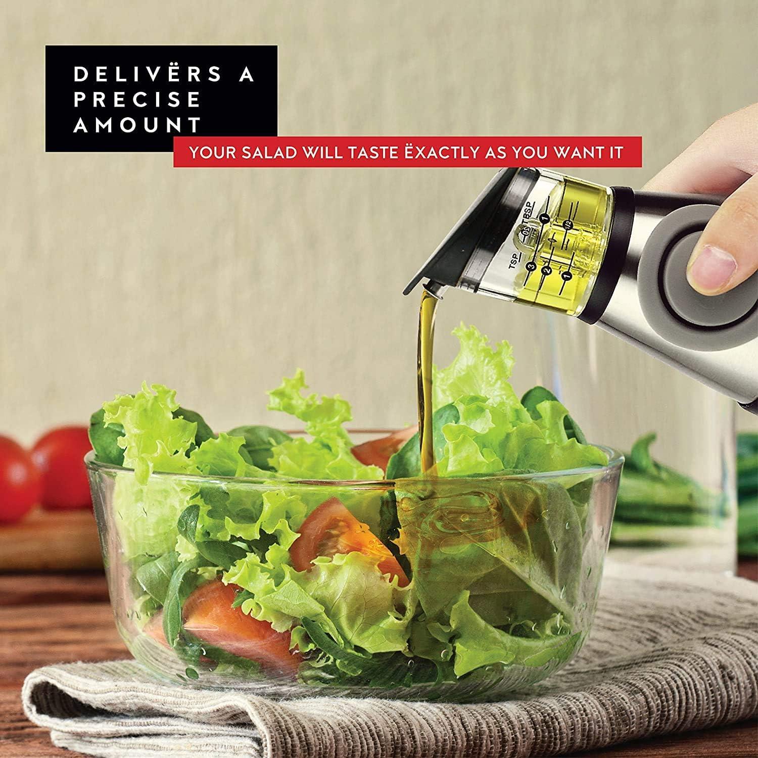 Dwellza Kitchen Cooking Olive Oil Dispenser Bottles For Kitchen With Drain And Measurements