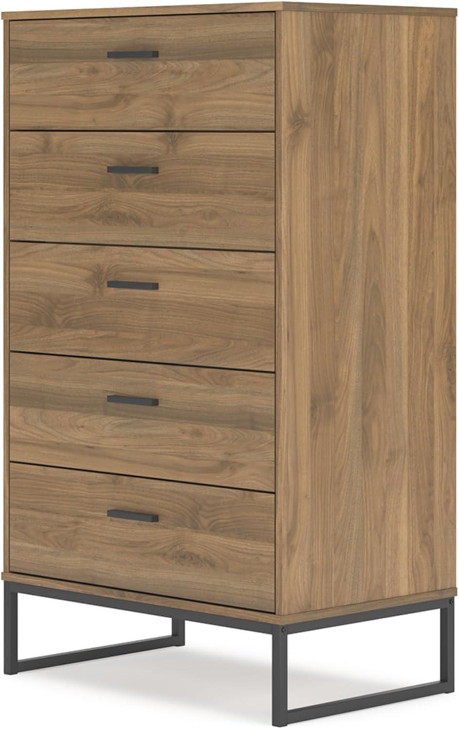 Signature Design by Ashley Socalle 5 Drawer Dresser, Honey Brown