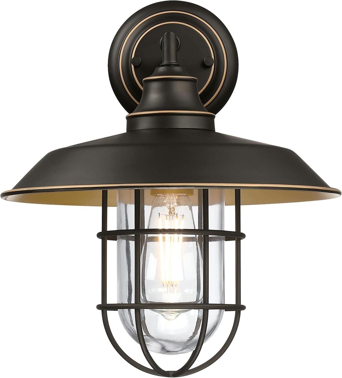 Westinghouse Lighting  Iron Hill One Light Outdoor Wall Fixture, Black-Bronze Finish with Highlights, Clear Glass 12-Inch Shade