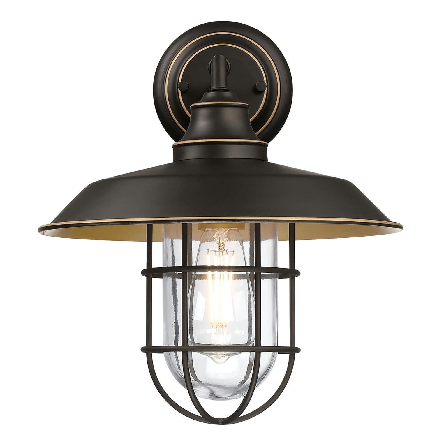 Westinghouse Lighting  Iron Hill One Light Outdoor Wall Fixture, Black-Bronze Finish with Highlights, Clear Glass 12-Inch Shade