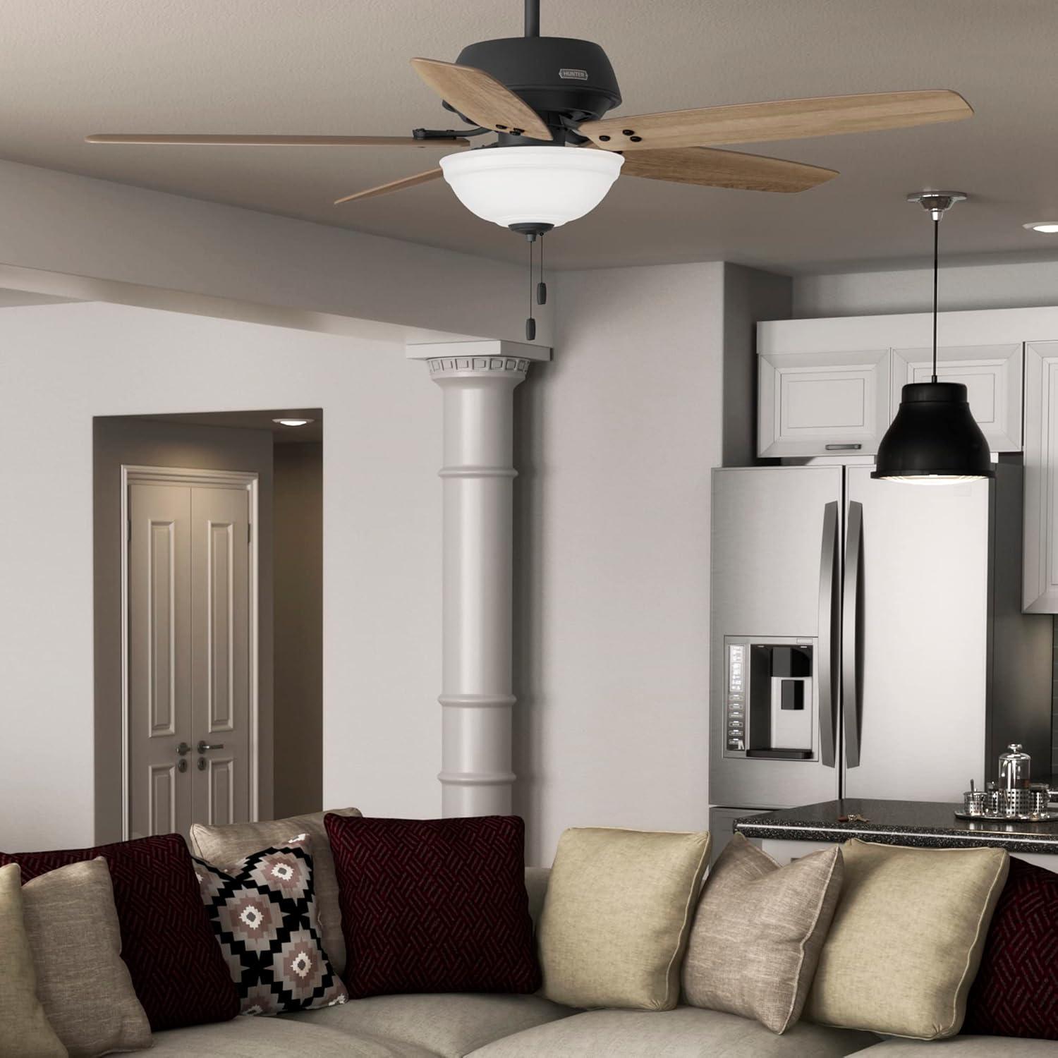 60" Reveille 5 - Blade Ceiling Fan With LED Light Kit And Pull Chain