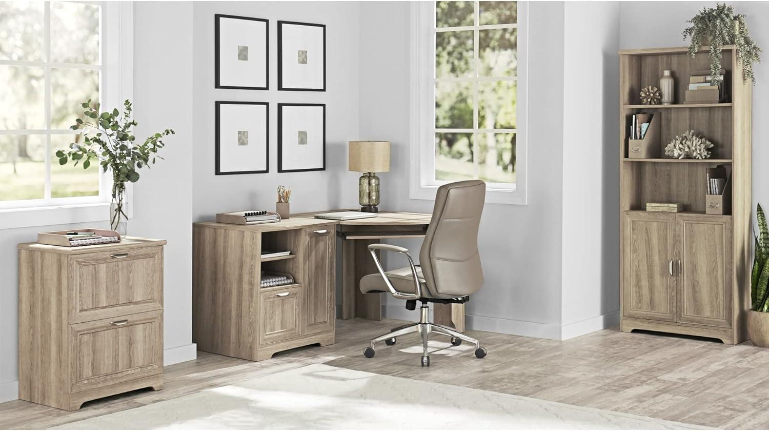 Realspace® Magellan 60"W Corner Computer Desk, Blonde Ash