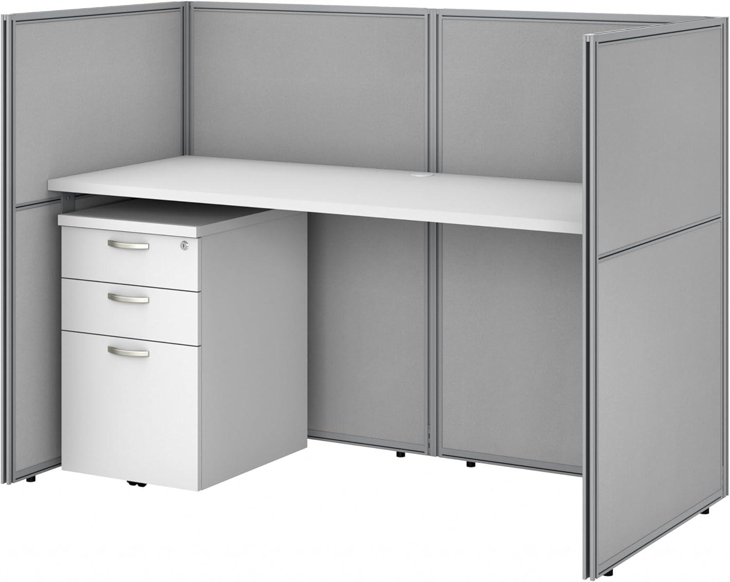 Bush Business Furniture Easy Office Rectangle 1 Person Benching Workstation with Cable Management