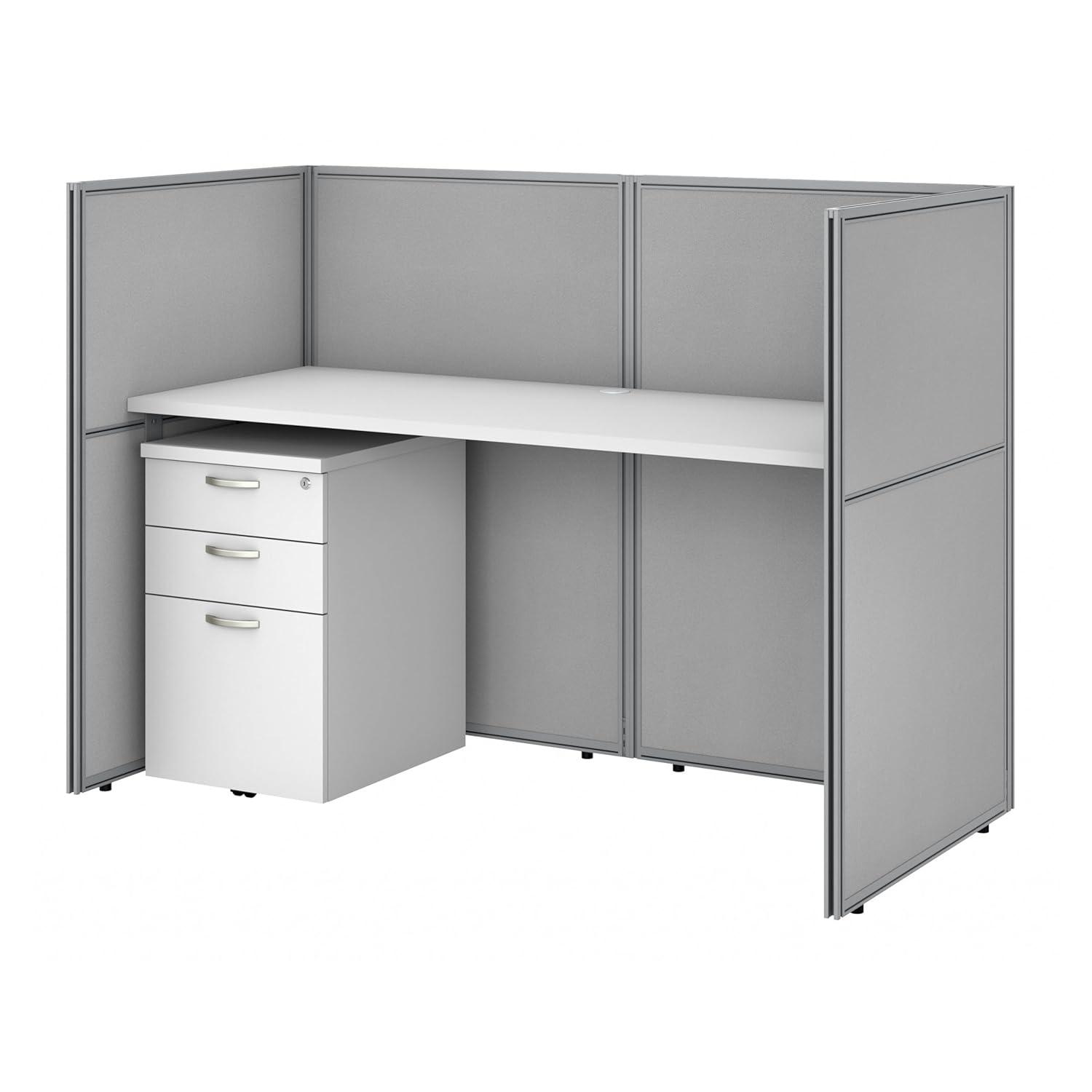 Bush Business Furniture Easy Office Rectangle 1 Person Benching Workstation with Cable Management