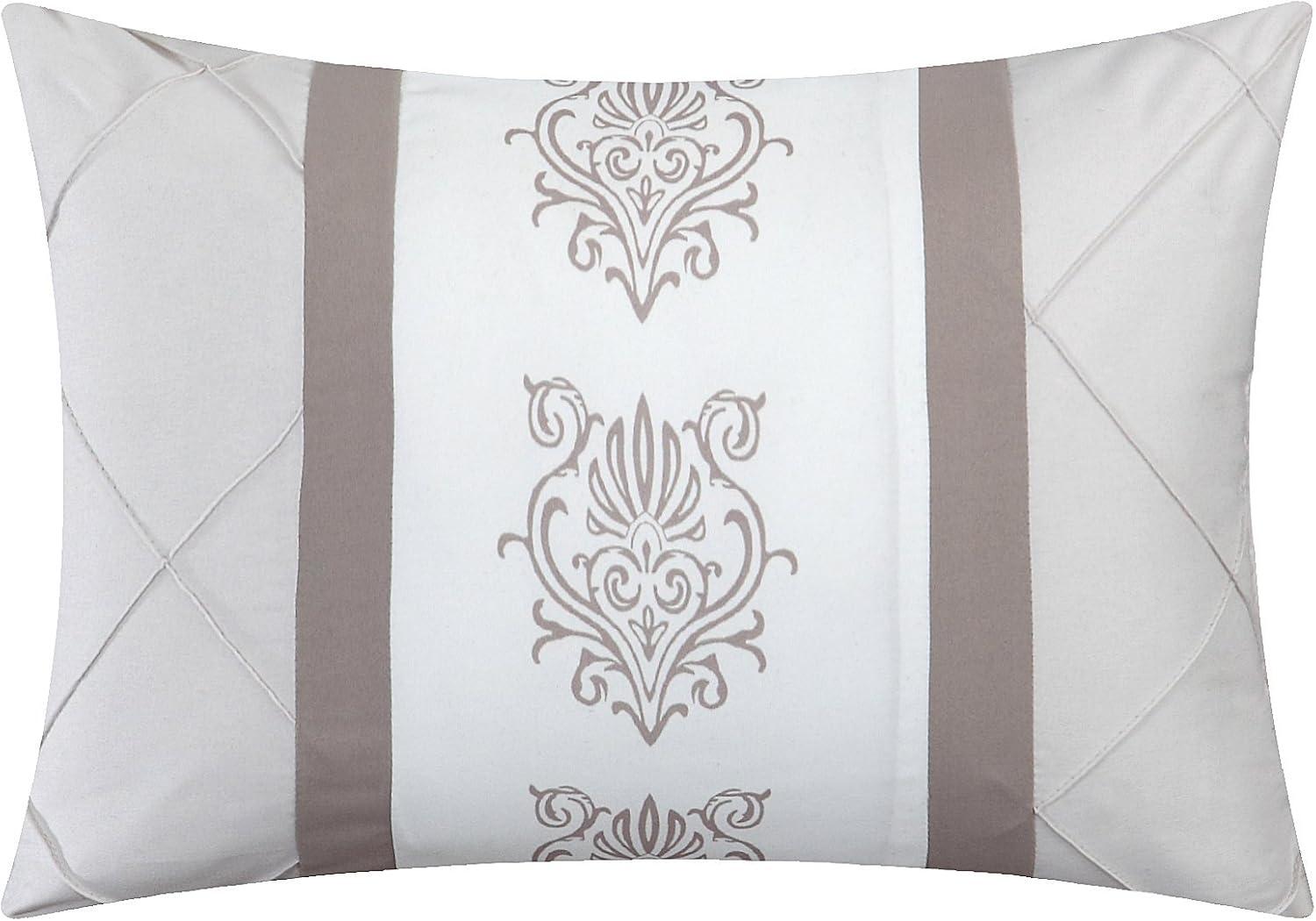 Chic Home 8/10 Piece Adam Pintuck Pieced Color Block Embroidery Bed In a Bag Comforter Set With sheet set