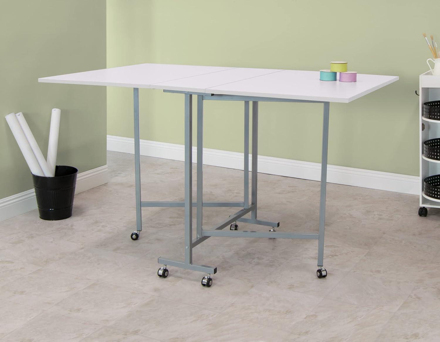Sew Ready 58.75'' x 36.5'' Foldable Craft Table with Wheels