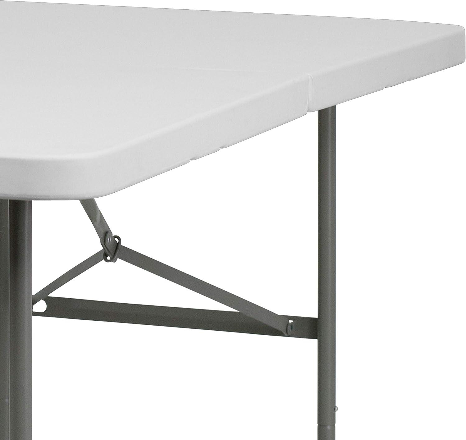 Noah 30"W x 60"L Bi-Fold Granite White Plastic Folding Table - Banquet Table