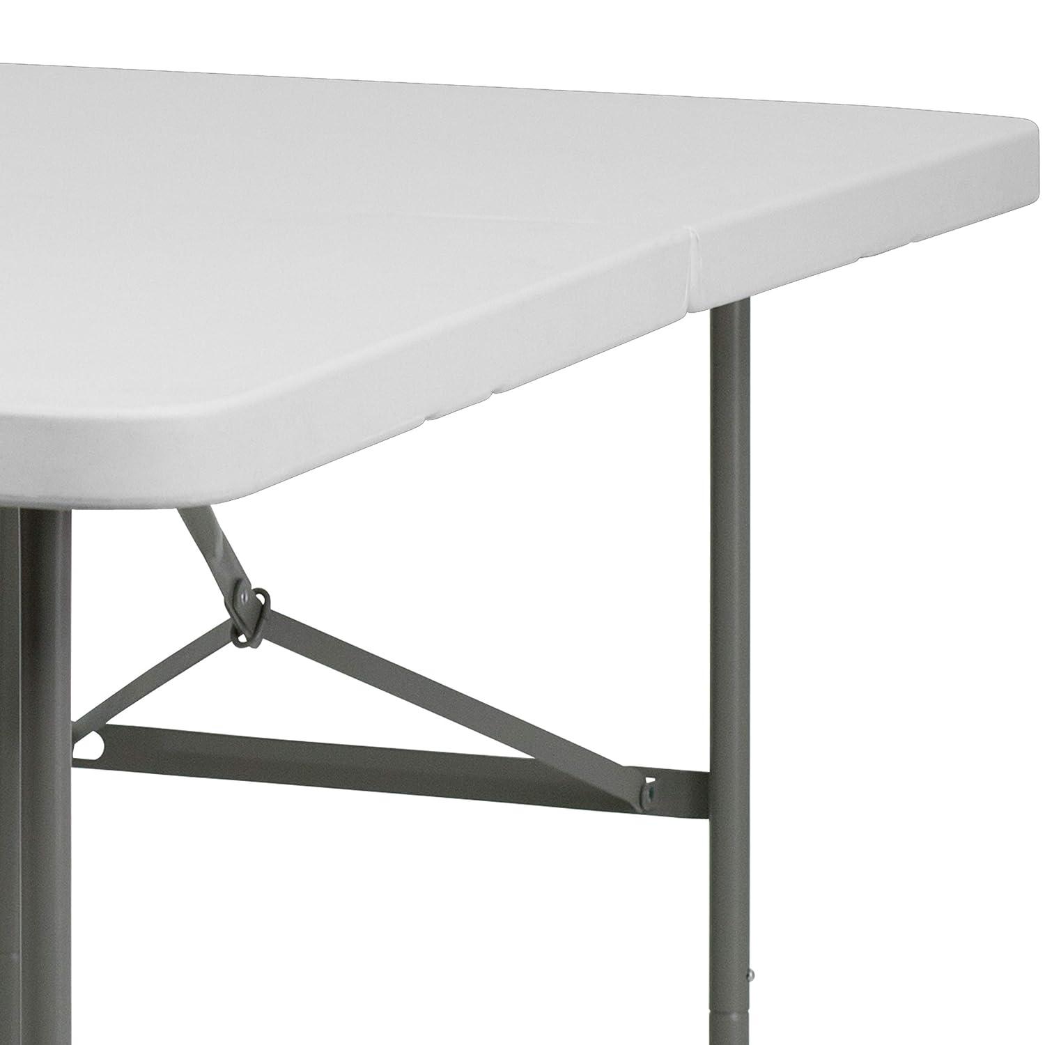 Flash Furniture Noah 30"W x 60"L Bi-Fold Granite White Plastic Folding Table - Banquet Table & Reviews | Wayfair