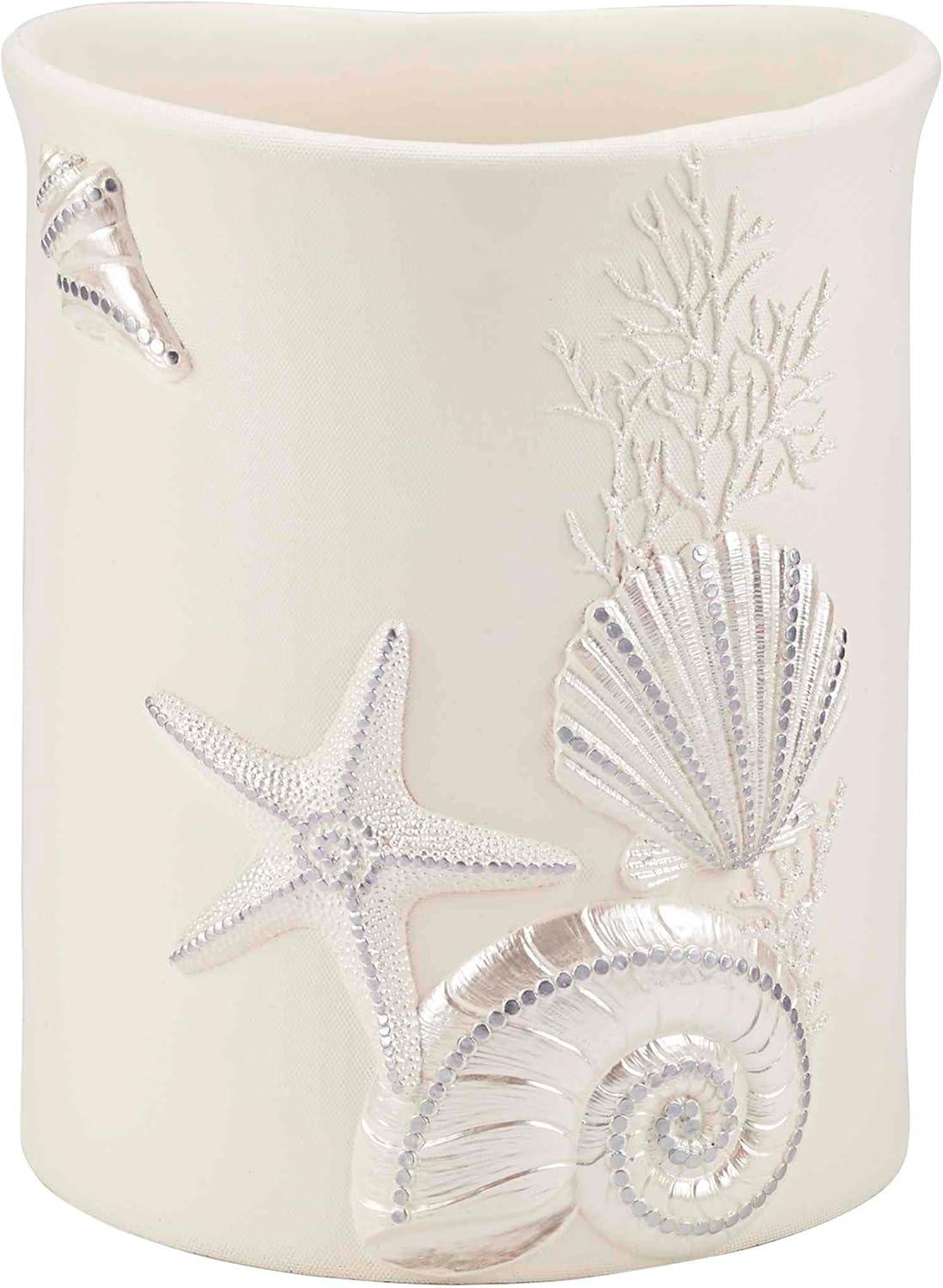 Avanti Linens Sequin Shells Wastebasket