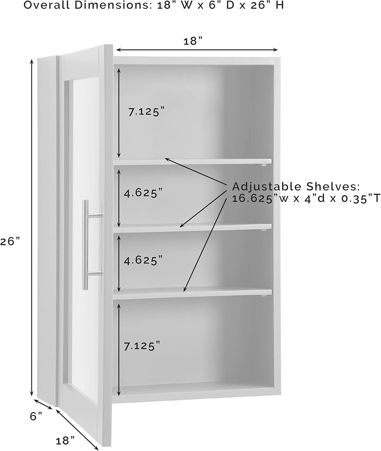 Crosley Savannah Medicine Cabinet White : Microfiber, Machine Washable, Non-Slip Backing