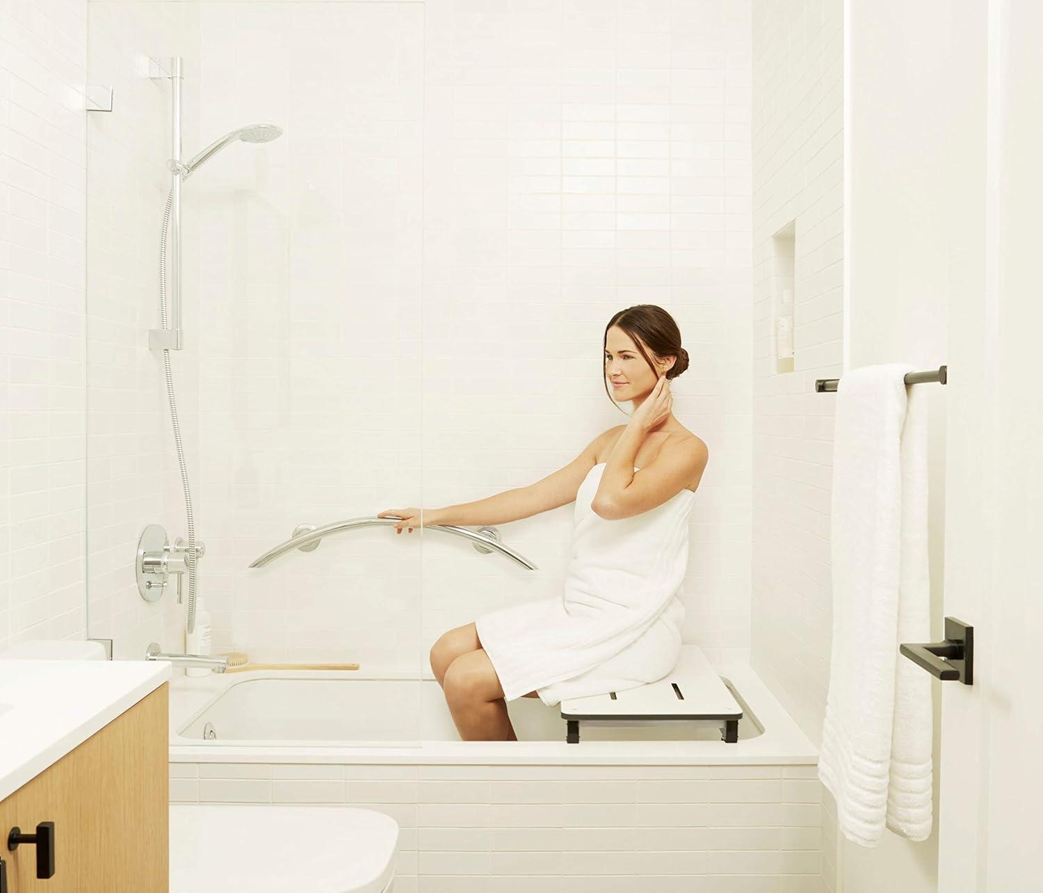 Lifestyle & Wellness Crescent Curved Wall Mount Bathroom Shower 30" Grab Bar