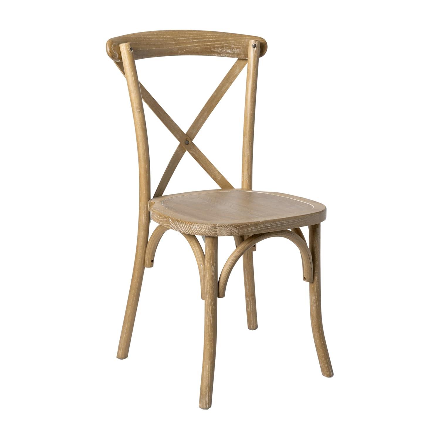 Flash Furniture 2-pack Advantage Medium Natural With White Grain X-Back Chair