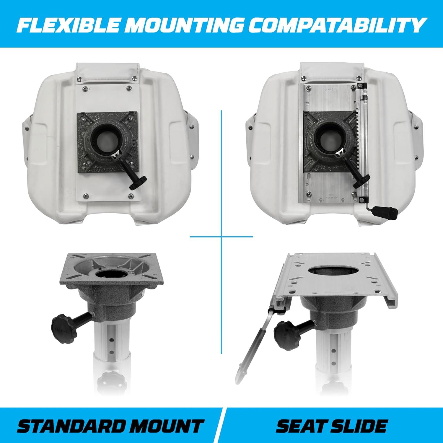 Wise 8WD1007-3-710 Captain's Chair with Cushion Set and Mounting Plate Boat Seats