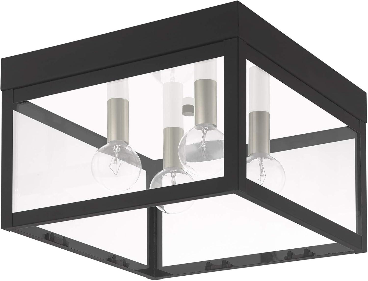 Livex Lighting Nyack 4 Light Outdoor Ceiling Mount in Black