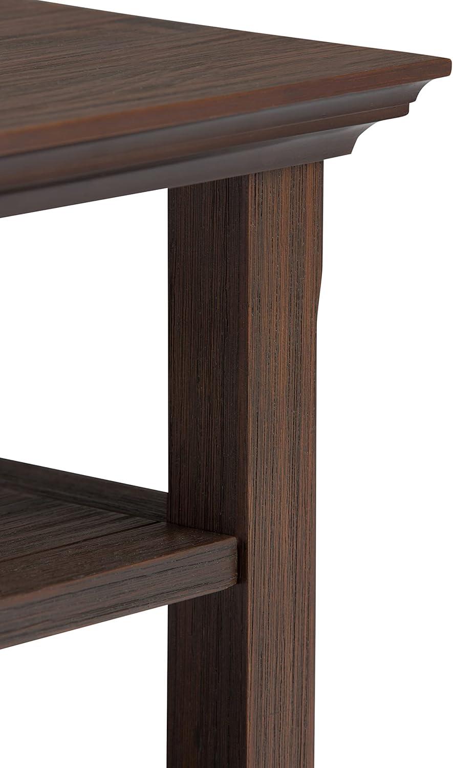 Simpli Home Acadian Solid Wood Transitional Table with Open Shelves
