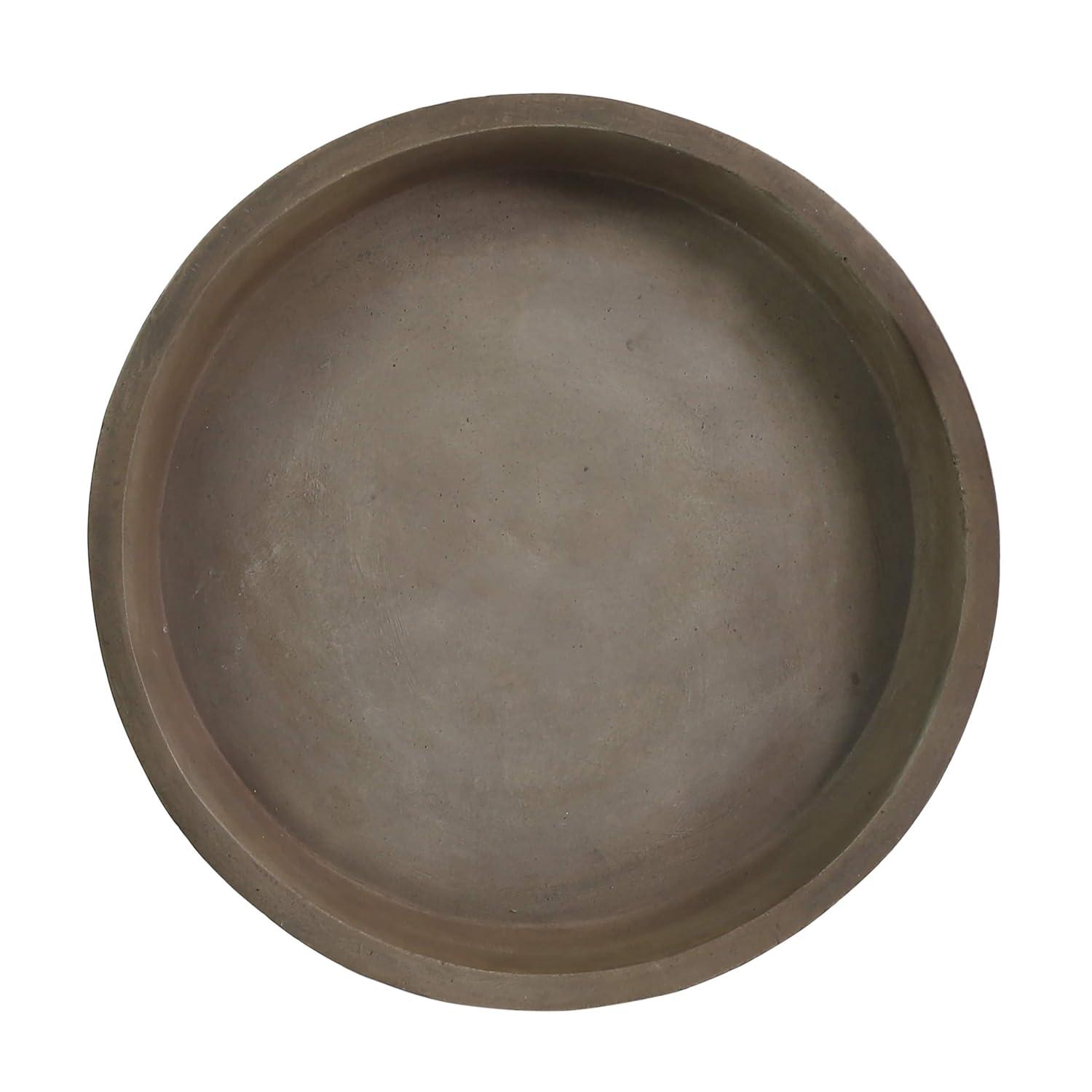 Yukon Patio Side Table - Teak/Light Gray - Christopher Knight Home: Acacia Wood Frame, Round Concrete Top