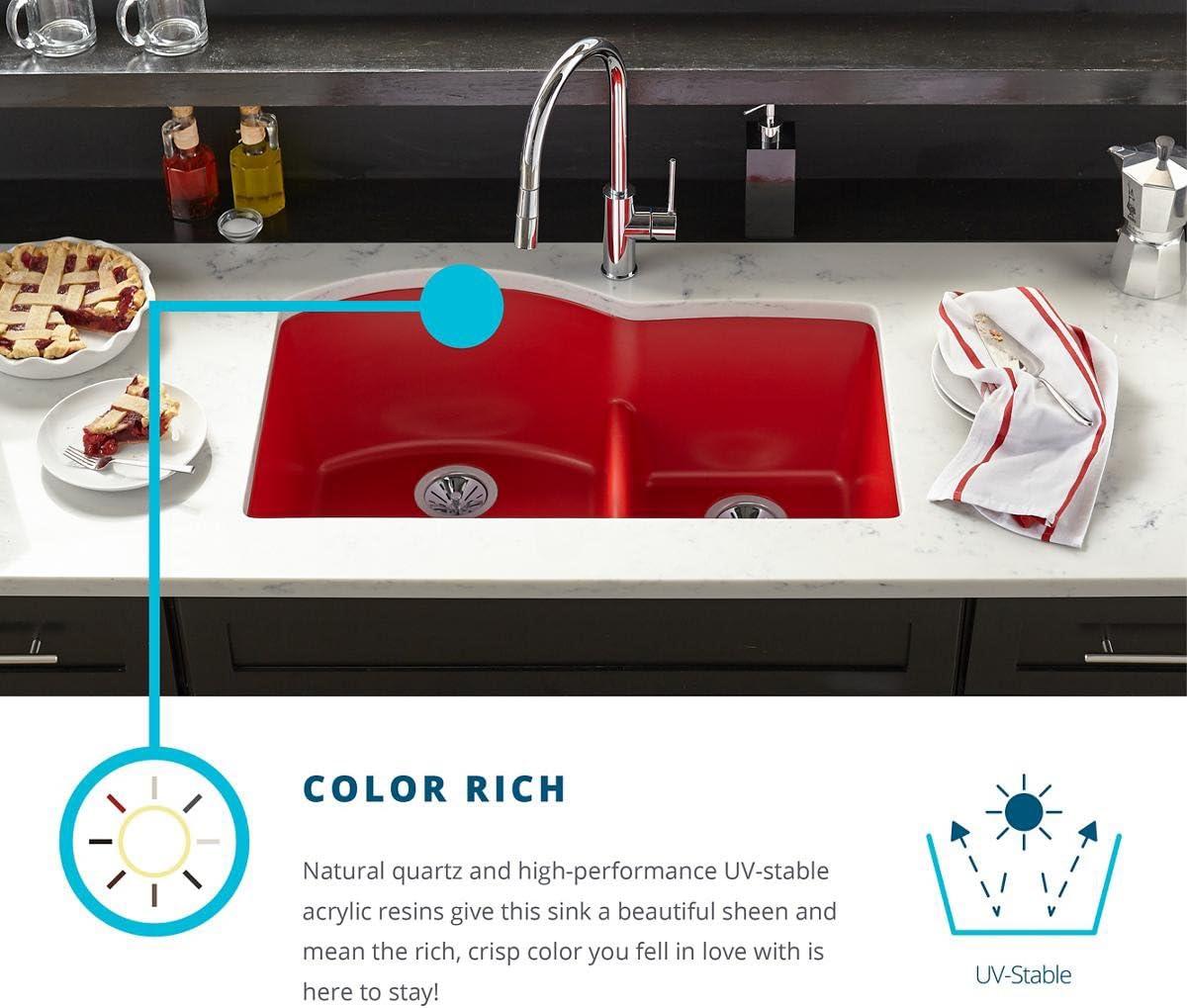 Quartz Luxe 33" L x 19" W Double Basin Undermount Kitchen Sink