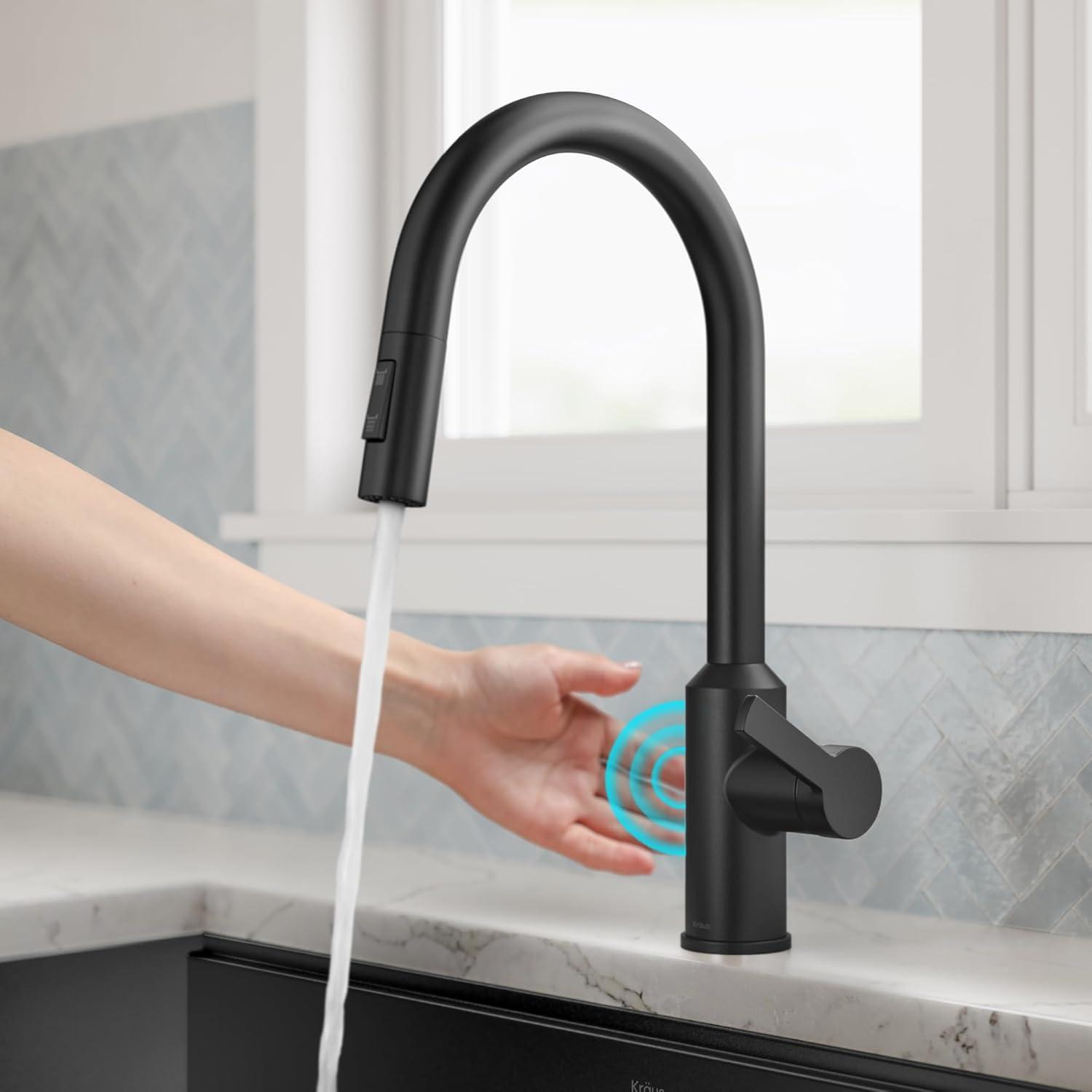 KRAUS Oletto Touchless Sensor Pull-Down Single Handle Kitchen Faucet