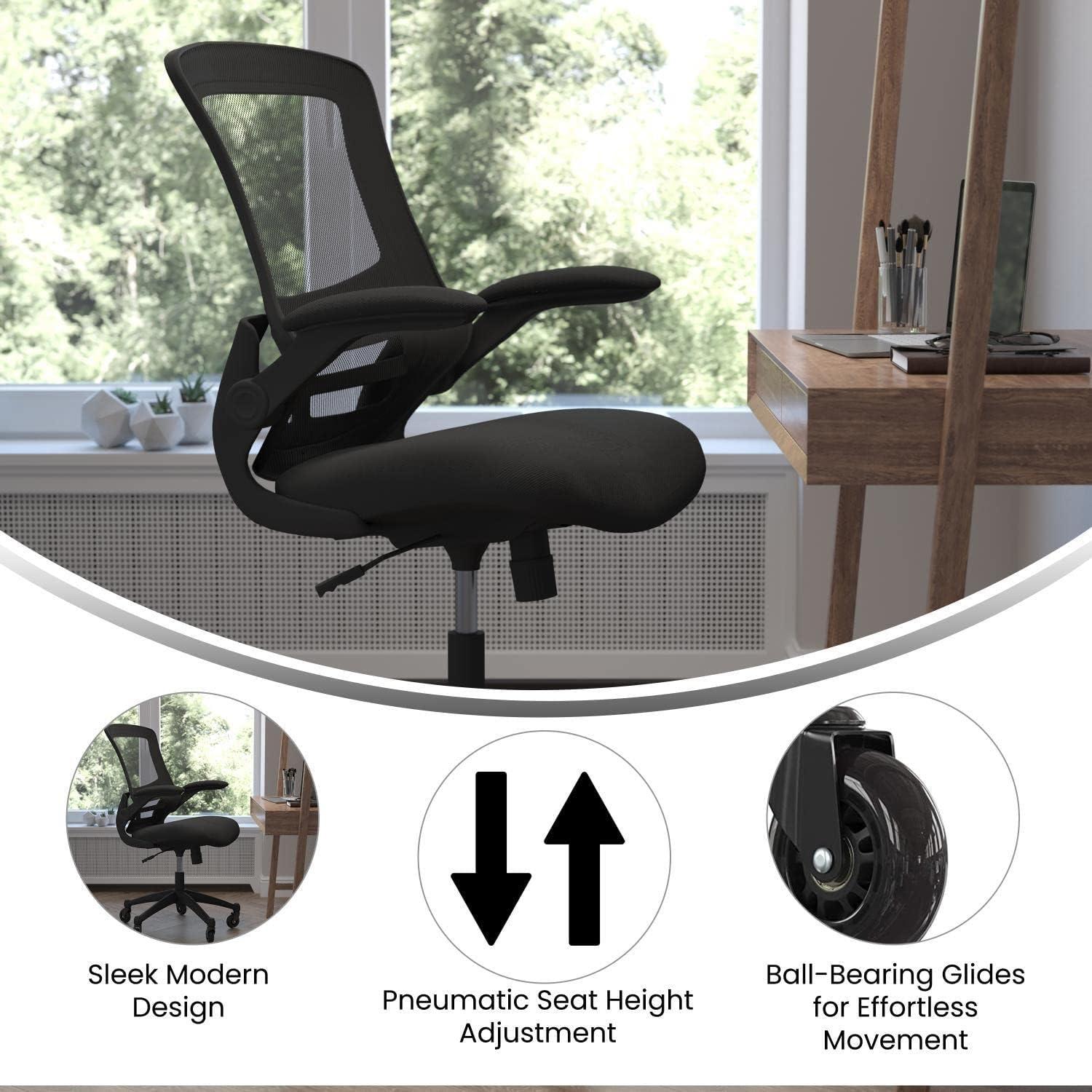 Flash Furniture Regent Park Ergonomic Swivel Task Chair with Roller Wheels & Flip Up Arms