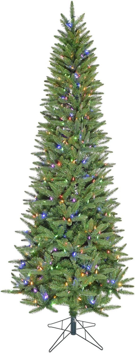 Fraser Hill Farm 7.5-ft. Winter Falls Slim-Silhouette Christmas Tree, 600 Dual LED Lights