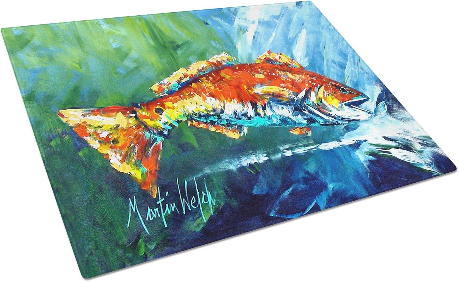 Large Colorful Fish Art Tempered Glass Cutting Board