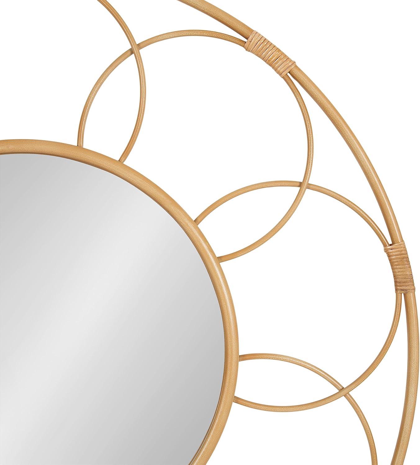 34"x34" Cori Round Rattan Mirror - Kate & Laurel All Things Decor