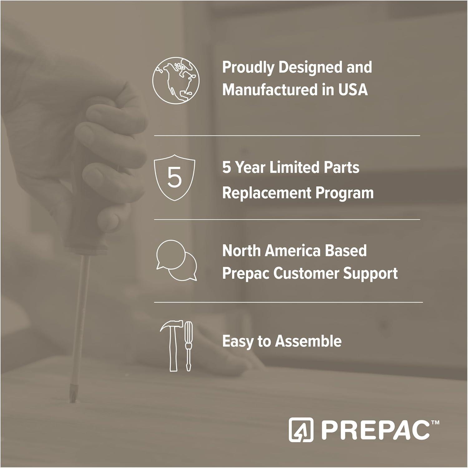 Prepac Natural Oak Finnley Sideboard Cabinet Buffet Cabinet with Storage Accent Cabinet for Living Room, Kitchen, Entryway Cabinet with Adjustable Shelves Push Latch System 16"D x 61.5"W x 30.75"H