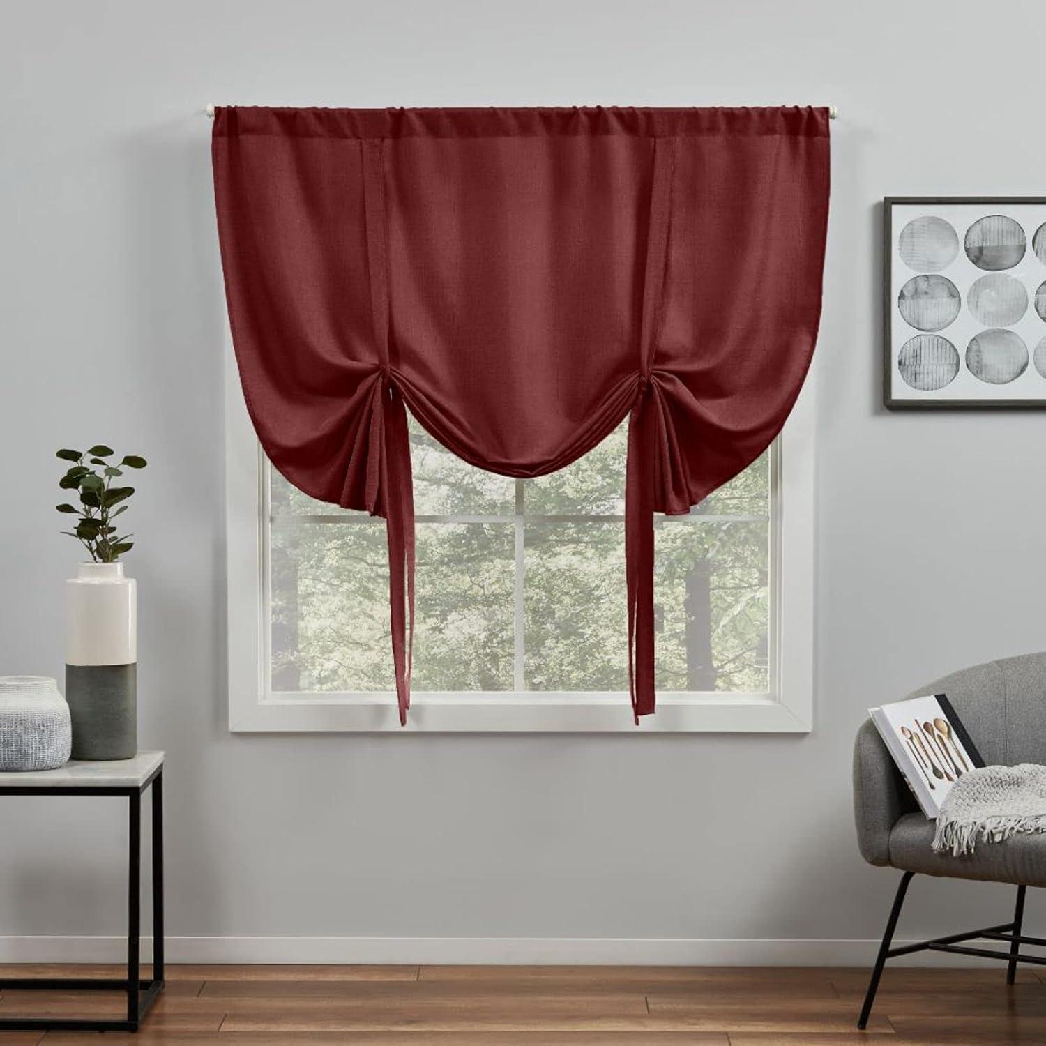 Amalgamated Textiles Exclusive Home Loha Light Filtering Rod Pocket Tie Up Shade