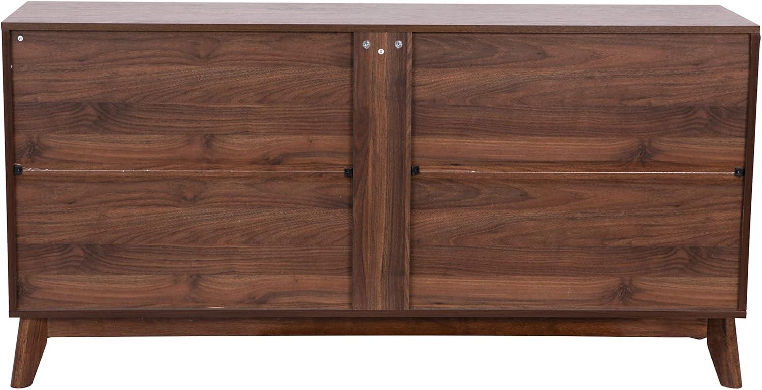 Flash Furniture 60" Buffet Cabinet with 4 Soft Close Doors and Adjustable Shelves - Dark Walnut